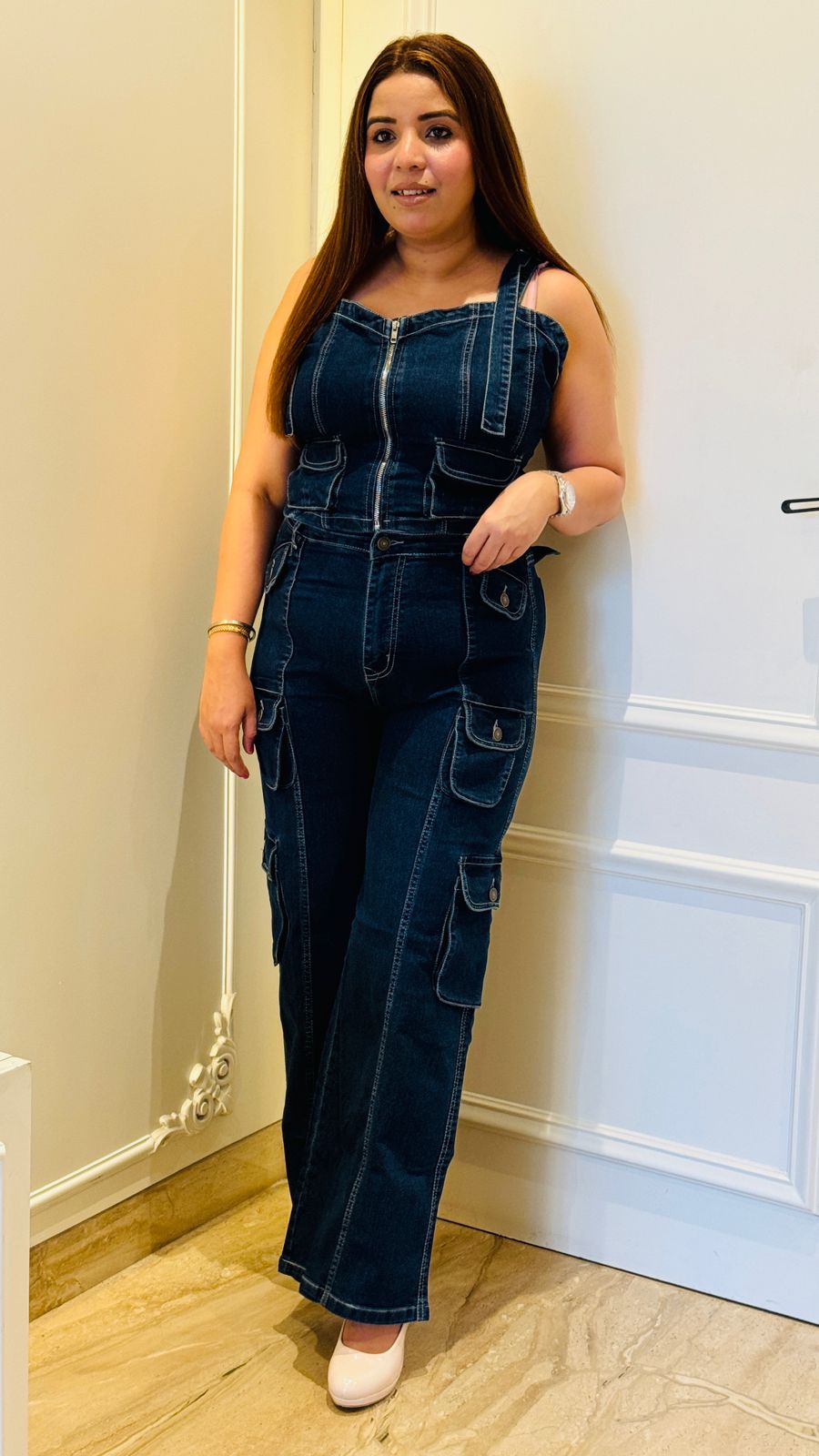 Stretchable Denim Co-ord Set