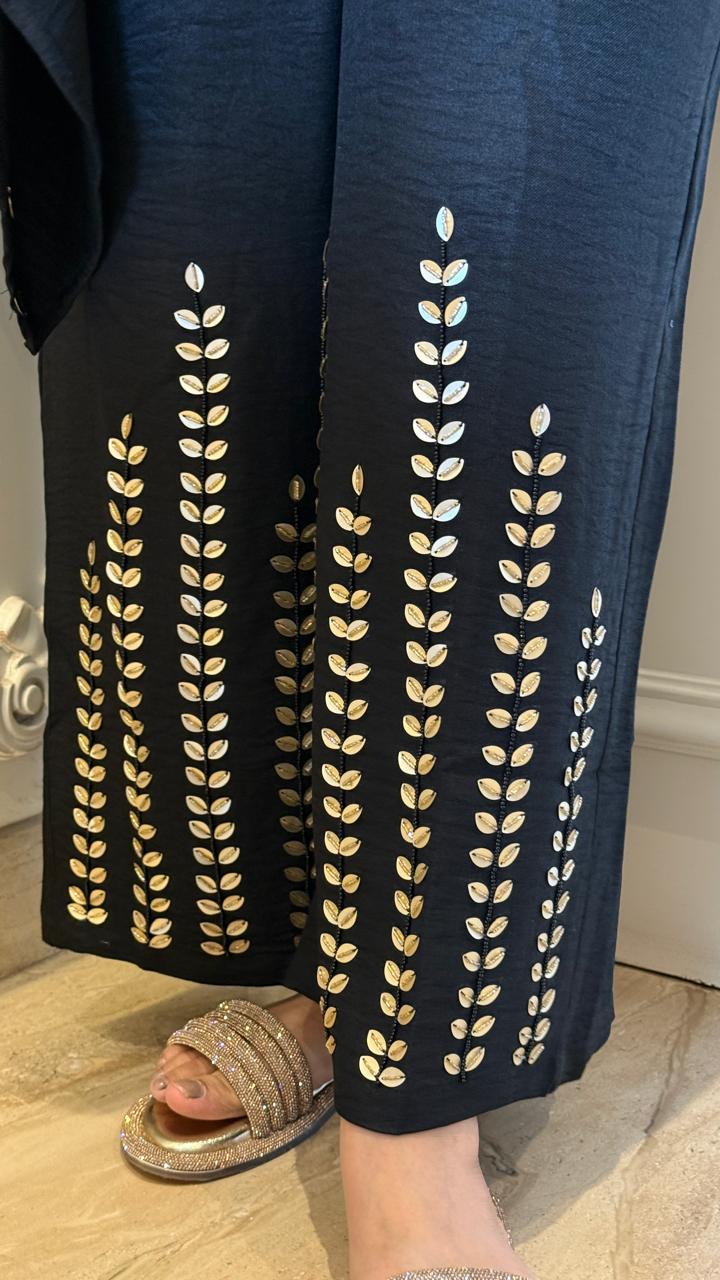 Luxe Handwork Jumpsuit- Black, Blue, Purple