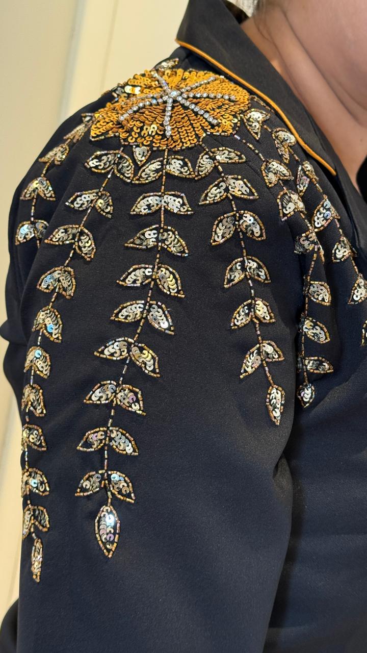 Luxe Handwork Jumpsuit- Black, Blue, Purple