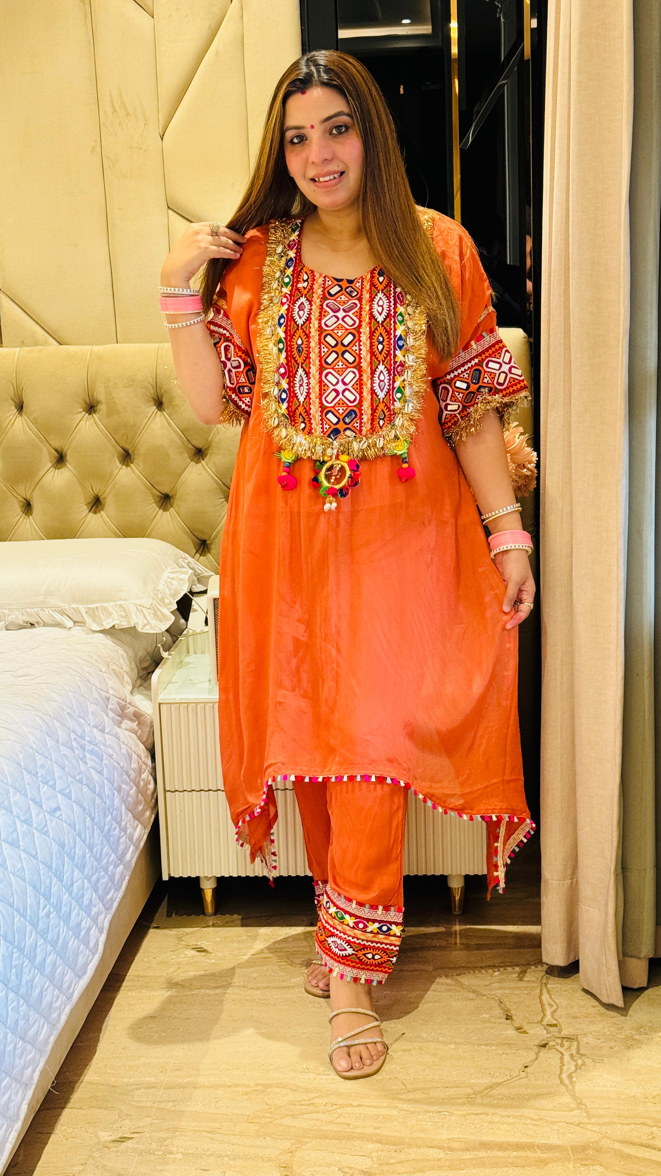 Chinnon Indo-Western Kaftan Set – Choga Work