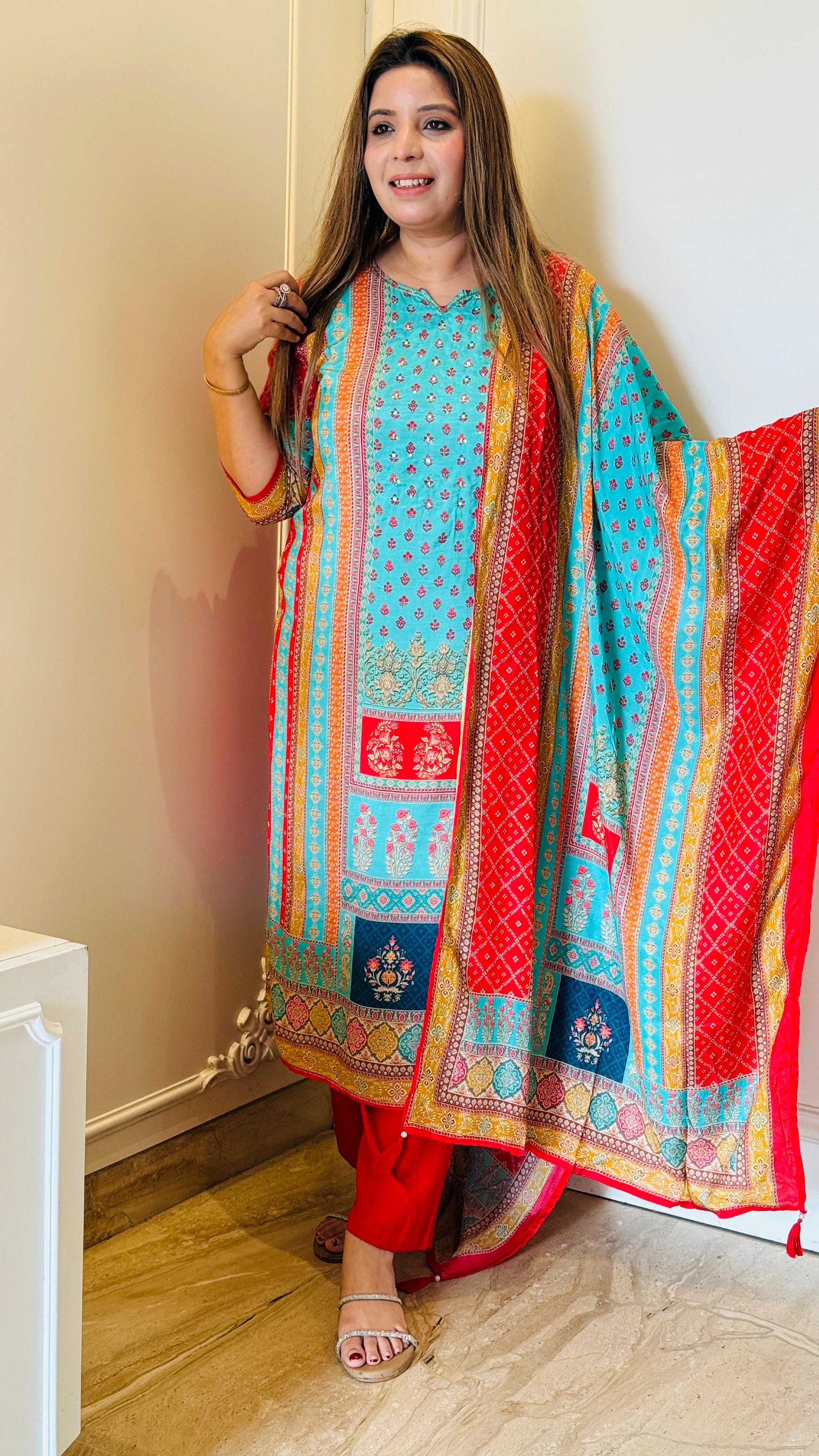 Maslin Digital Print Suit Set