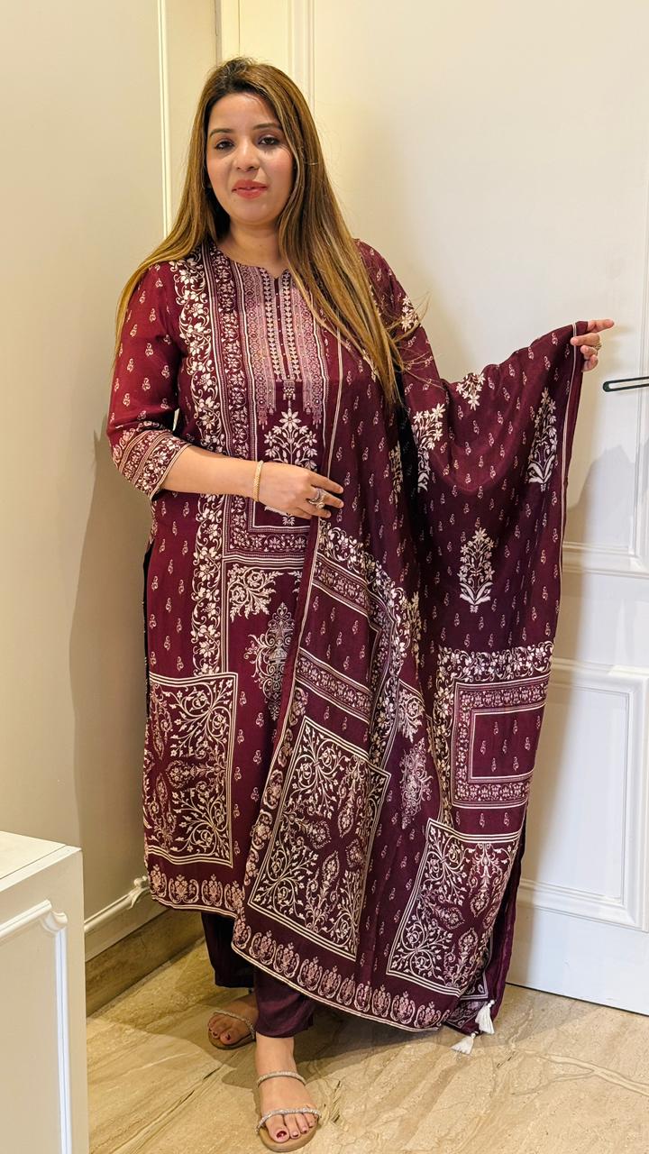 Ariana Luxe Maslin Suit Set