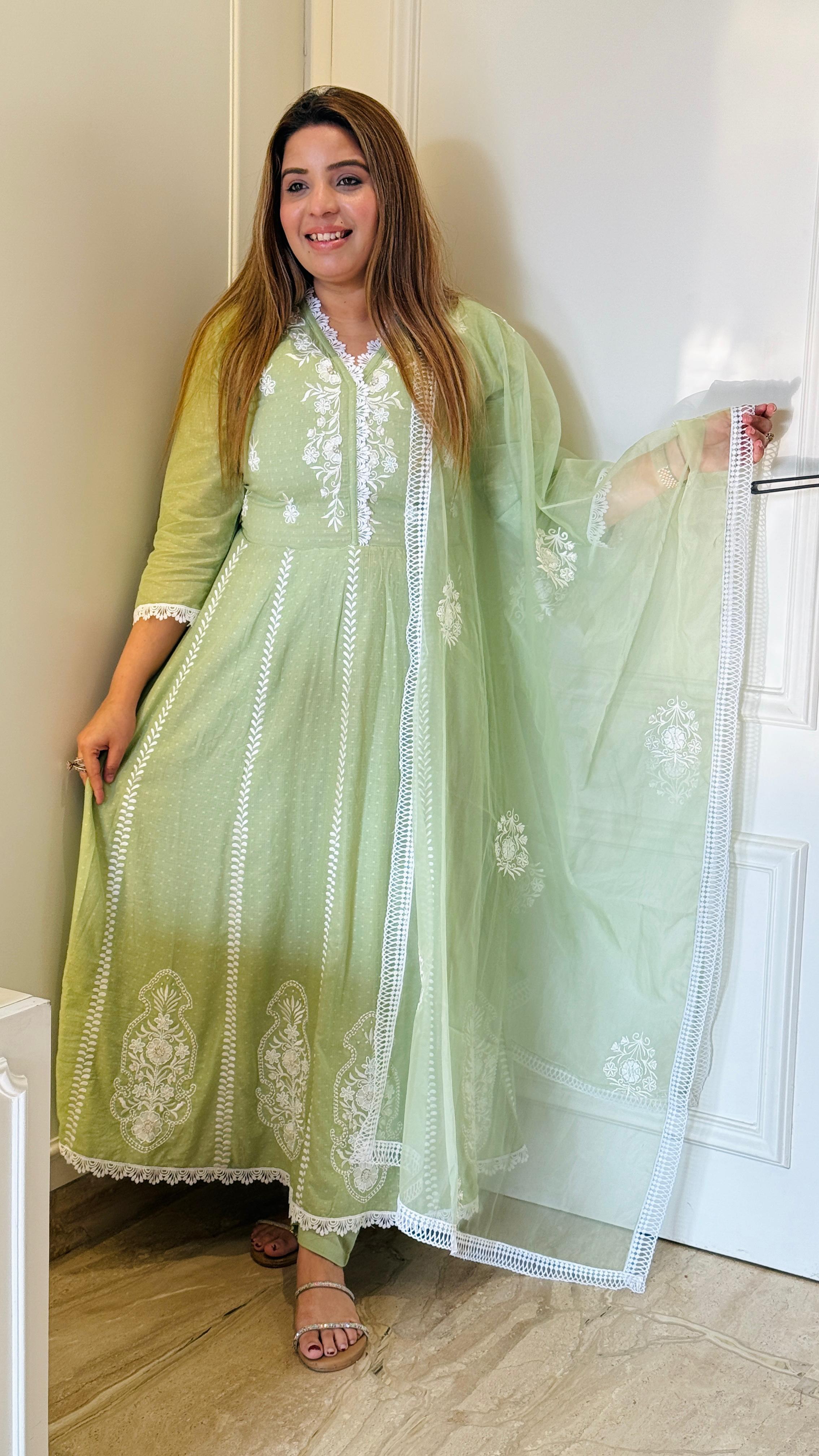 Zehra Noor Cotton Anarkali Set