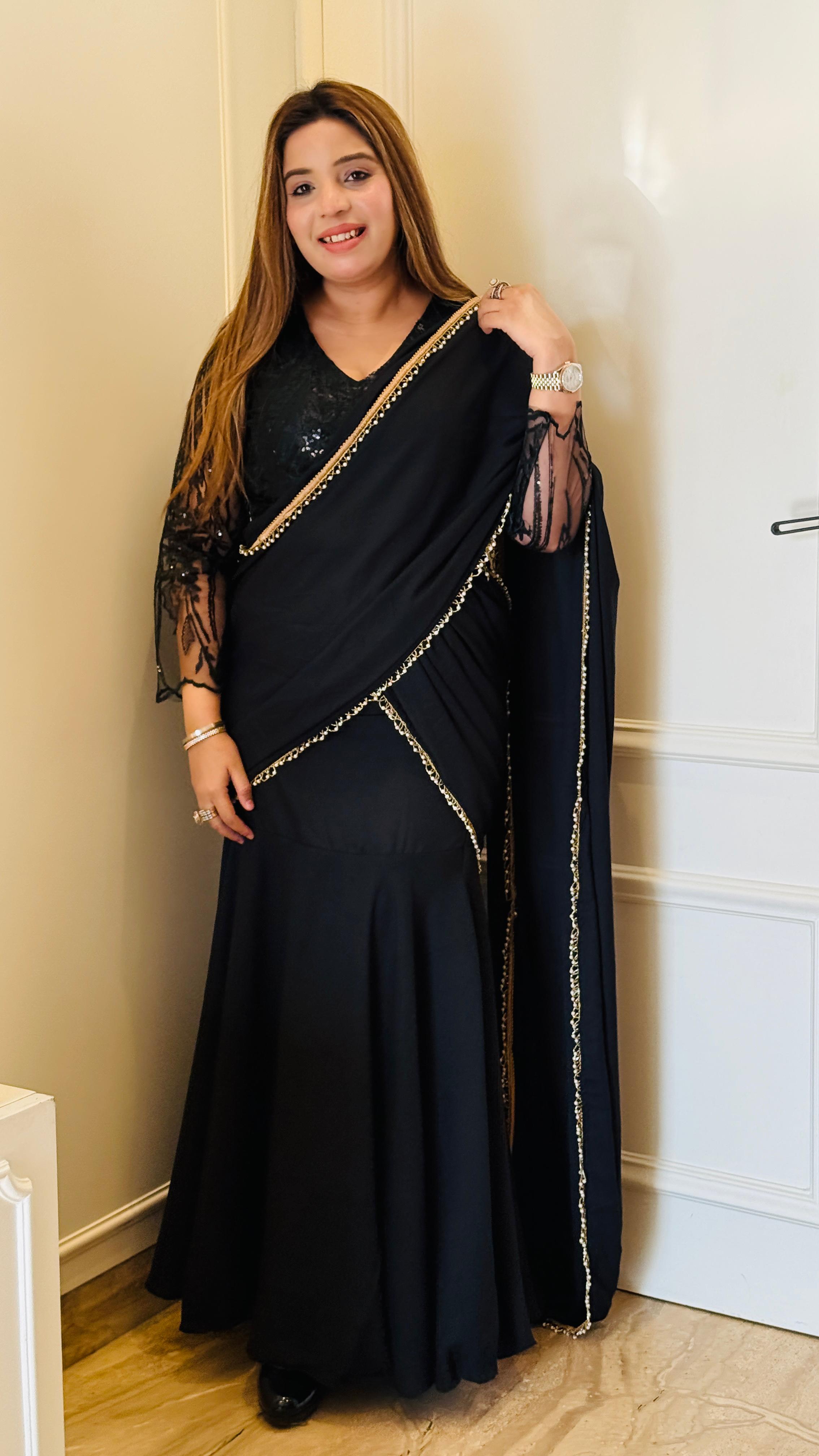 Black Divina Drape Saree