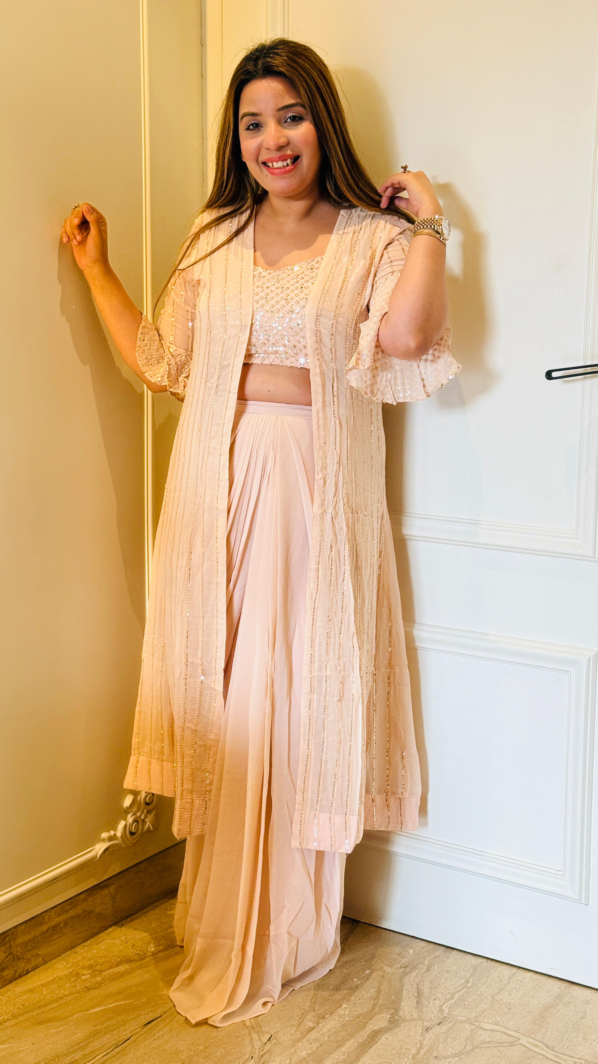 Blush Pink Nazakat Fusion 3-Piece Set