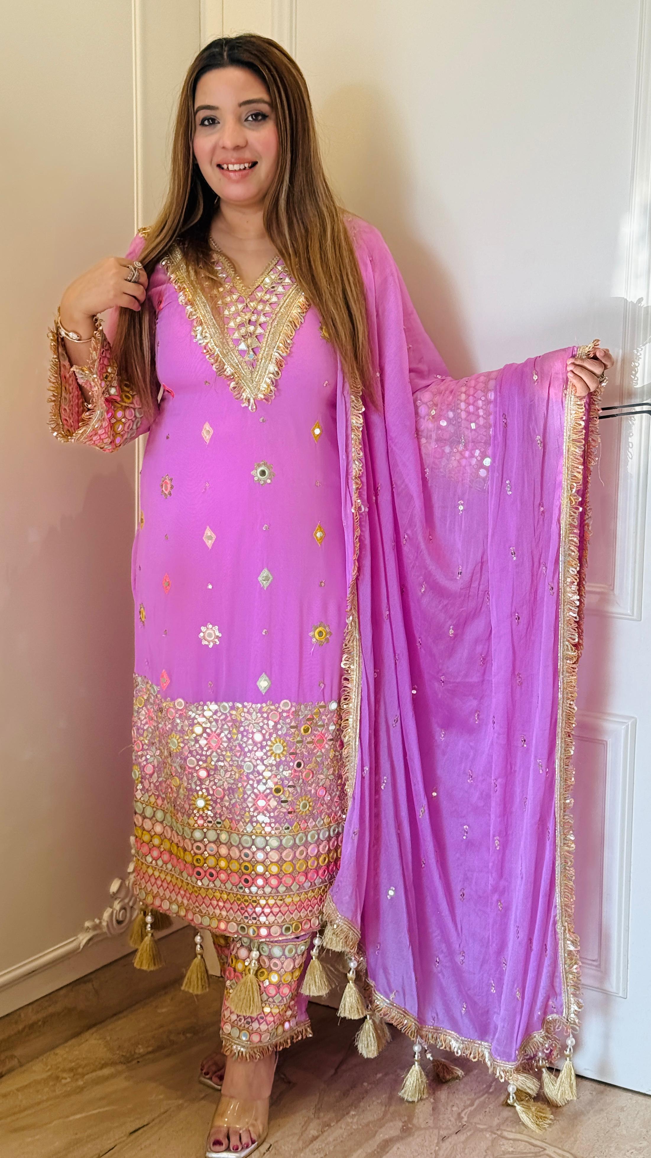 Pink Radiance Mirror Suit Set