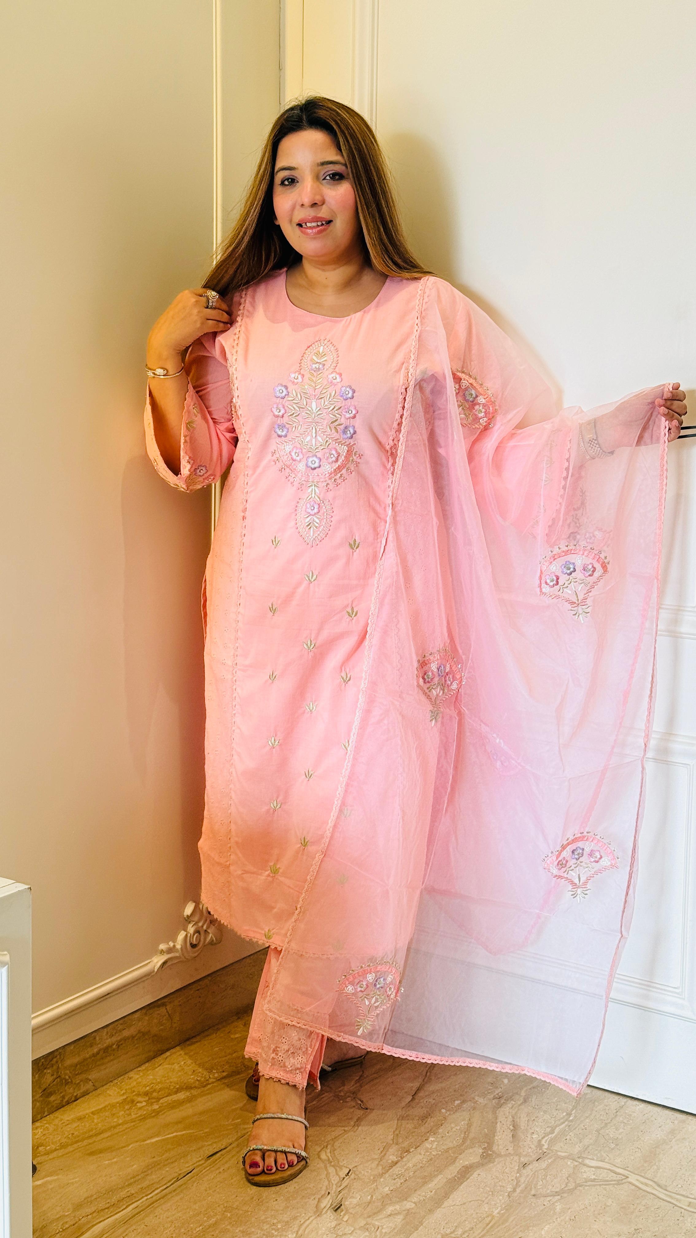 Blue, Pink & Purple Noor Suit Set