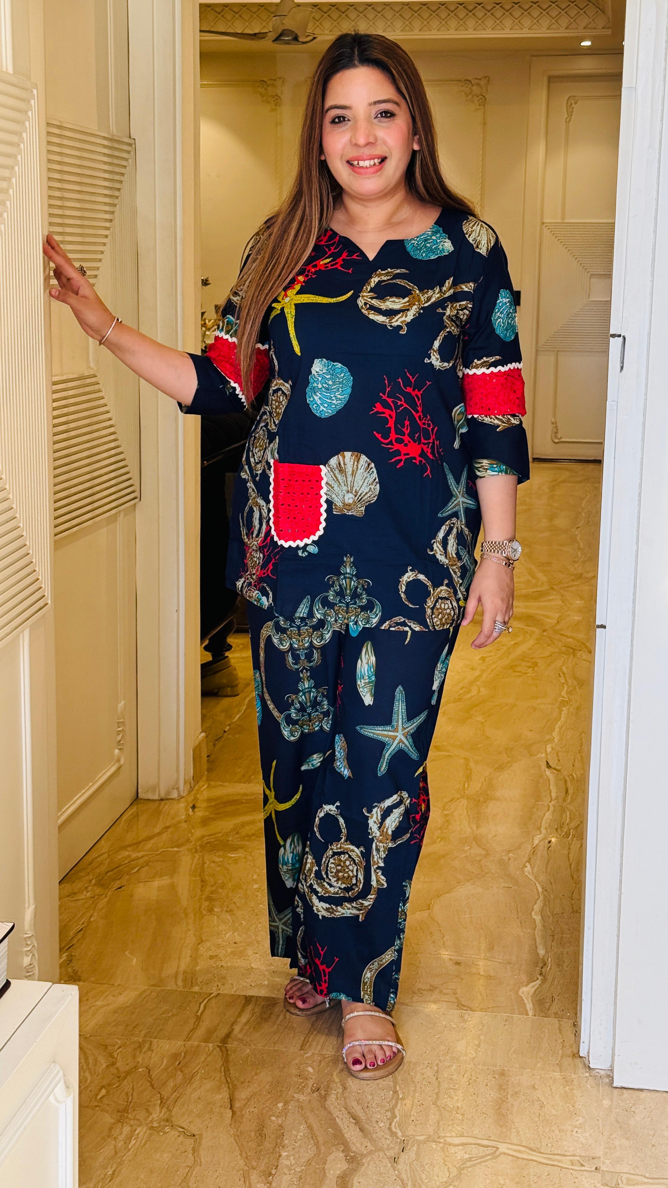 Black Multicoloured Graceful Cord Set