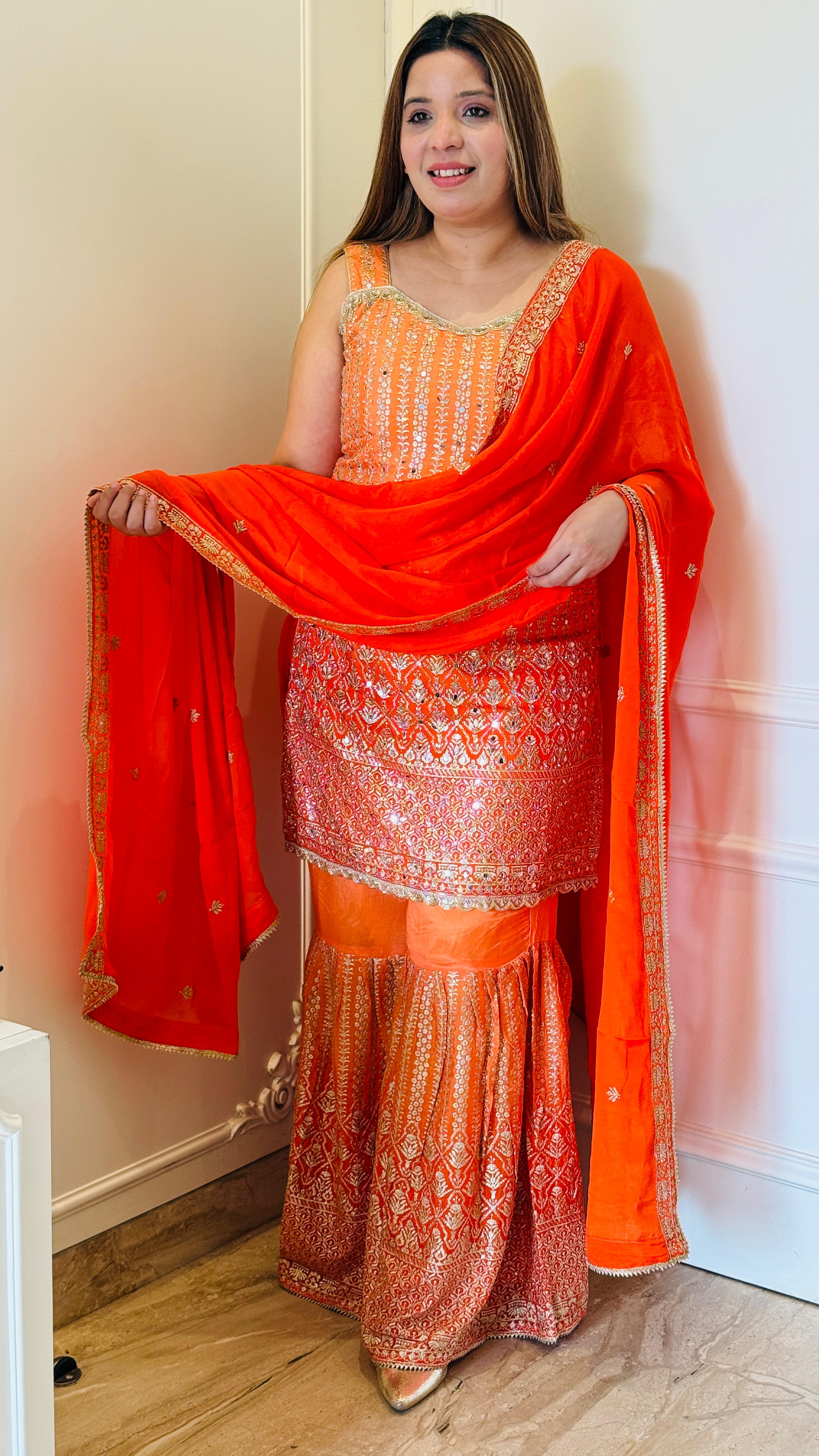 Purple & Orange Ethereal Grace Suit Set