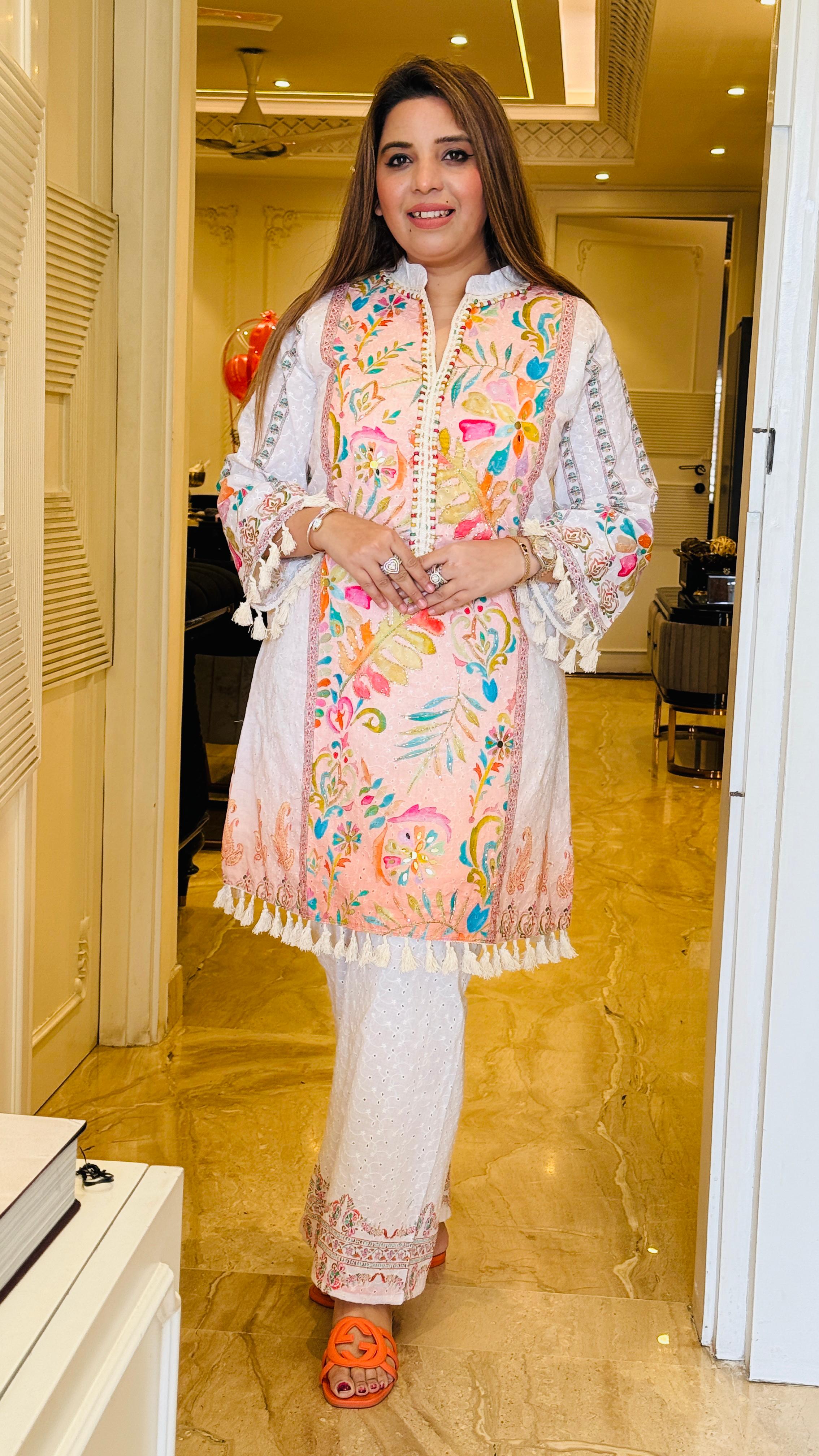 Orange Artistic Brush Print Co-Ord Set