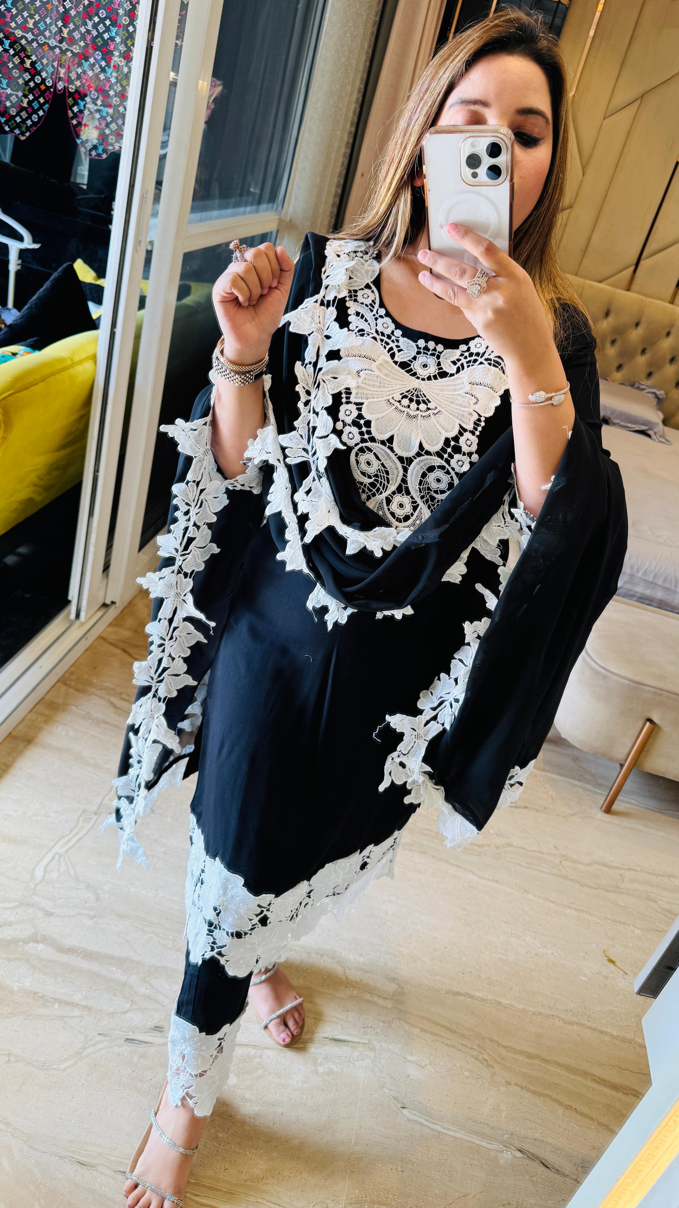 Black Grace Rayon Suit Set