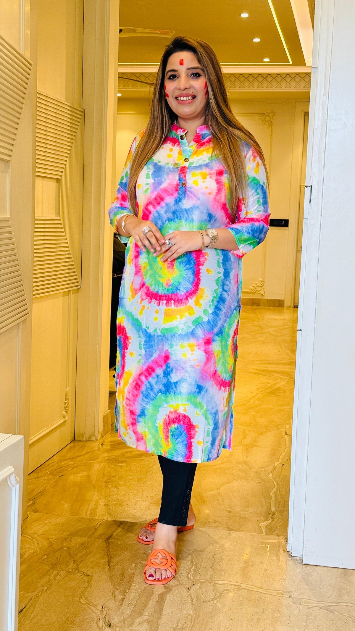 Rangoli Holi Print Kurti 🌸✨