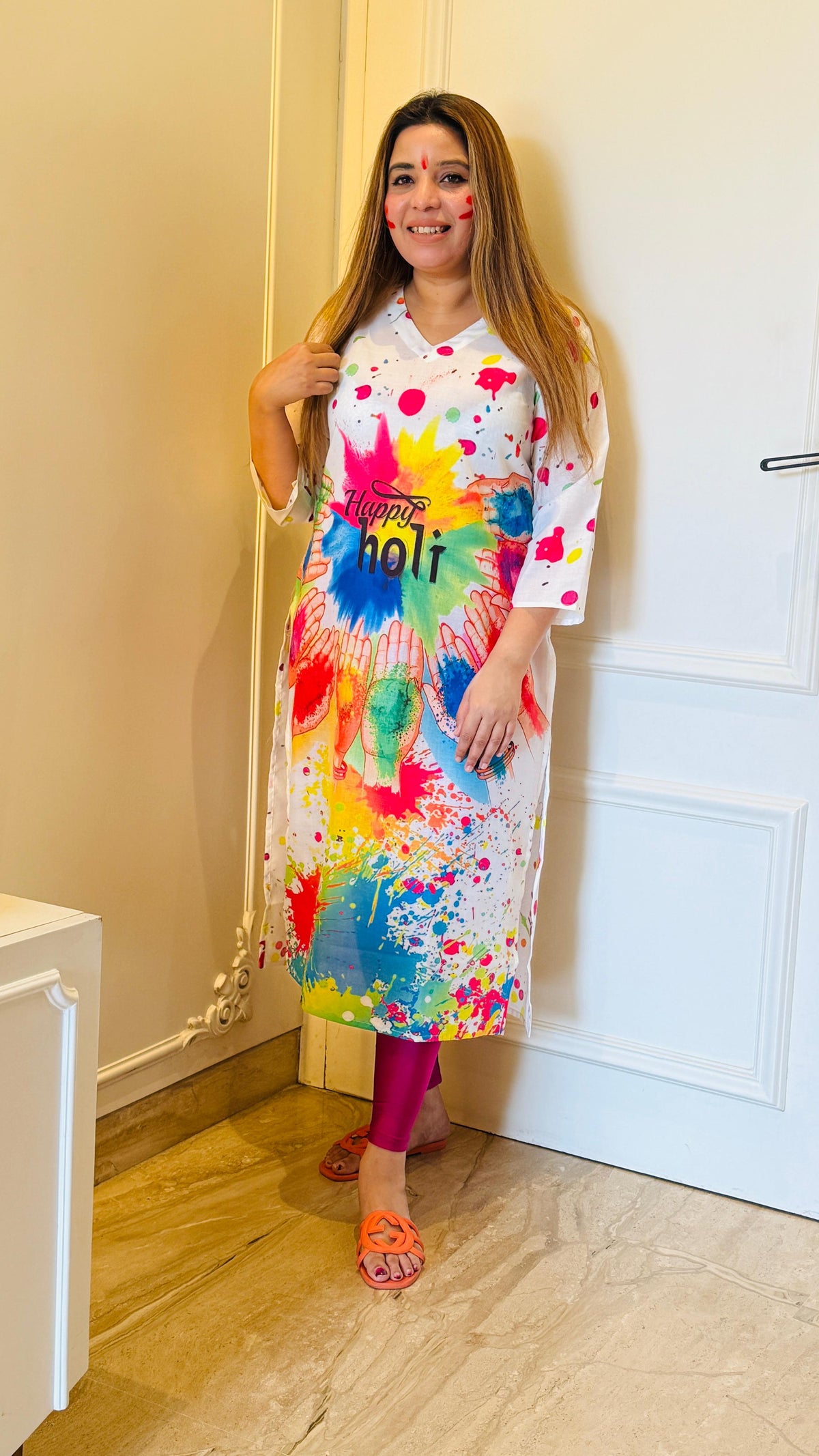 Gulal Holi Splash Kurti 🌸🎨