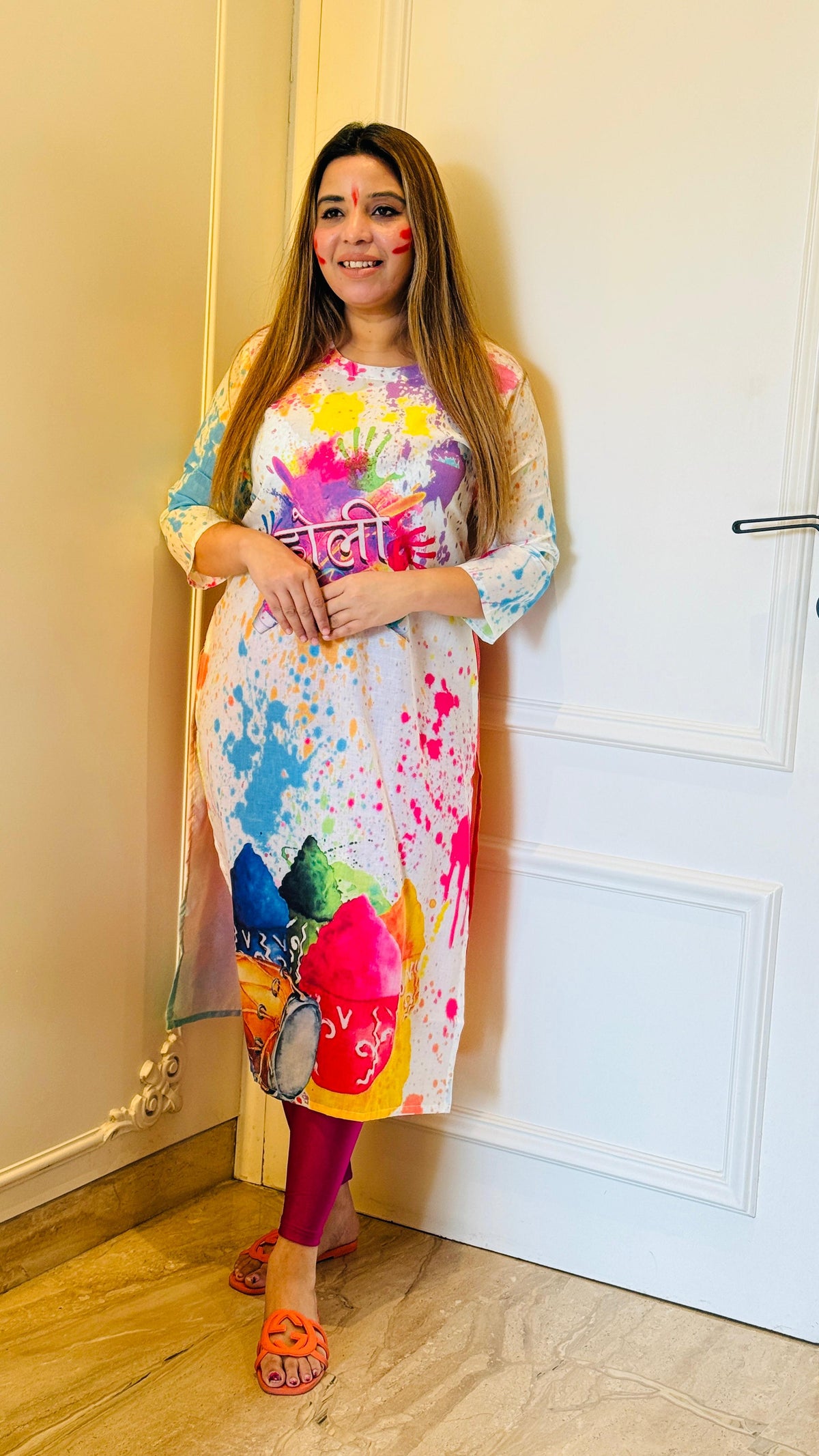 Rangoli Holi Print Kurti 🌸✨