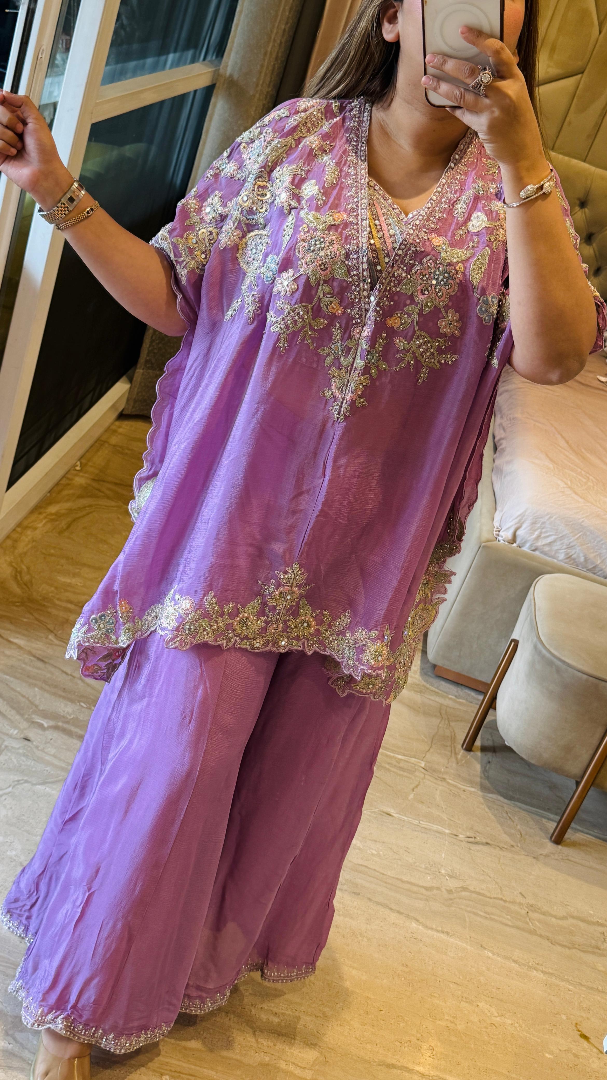 Lavender & Baby Pink Royal Bloom Sharara Set