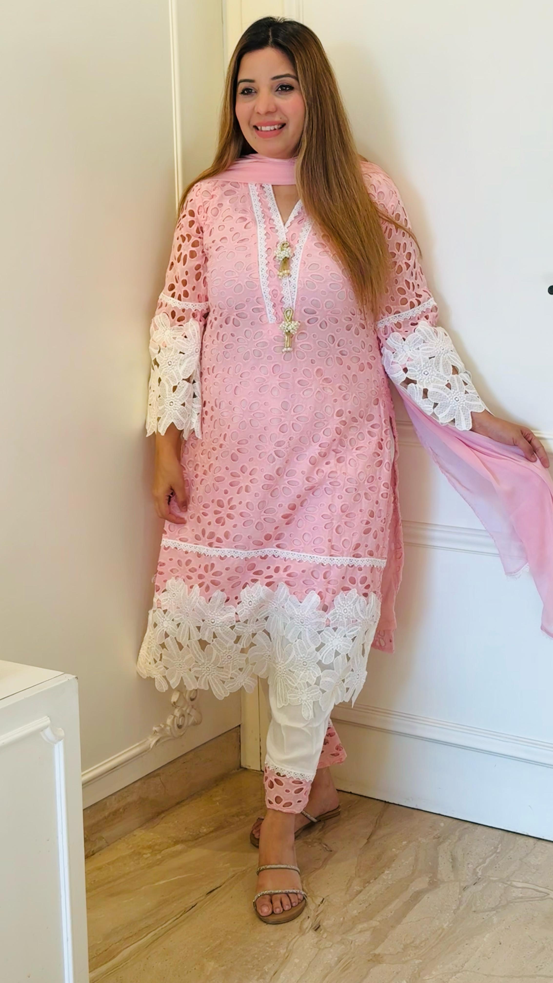 Hakuba Chikan Suit Set- Pink