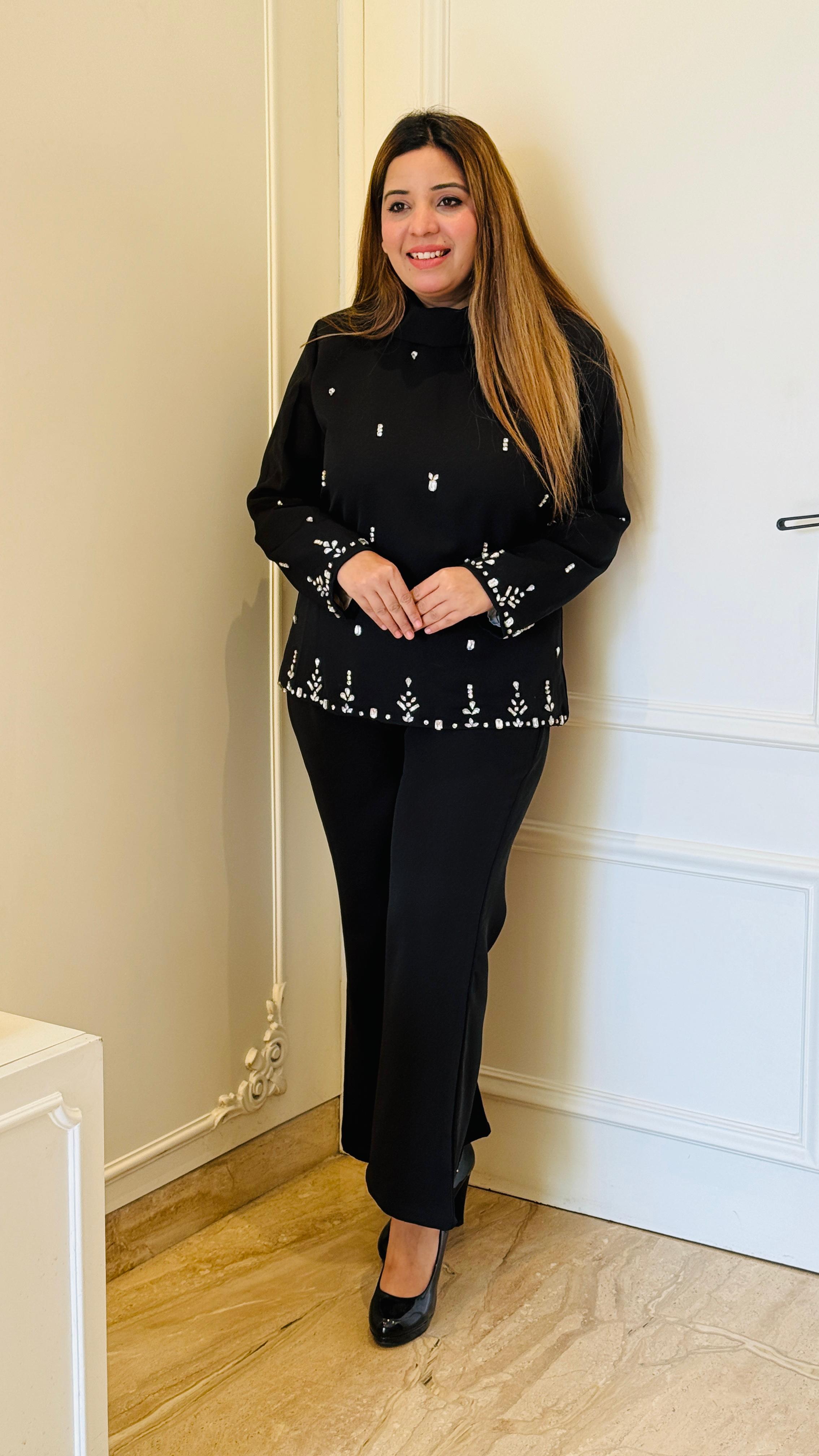 Stella Banana Crepe Cordset- Purple & Black