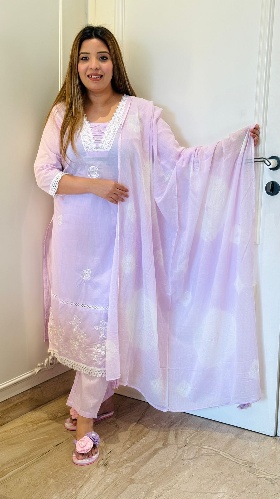 Noor-E-Mal – Suit Set (Lavender, Yellow)