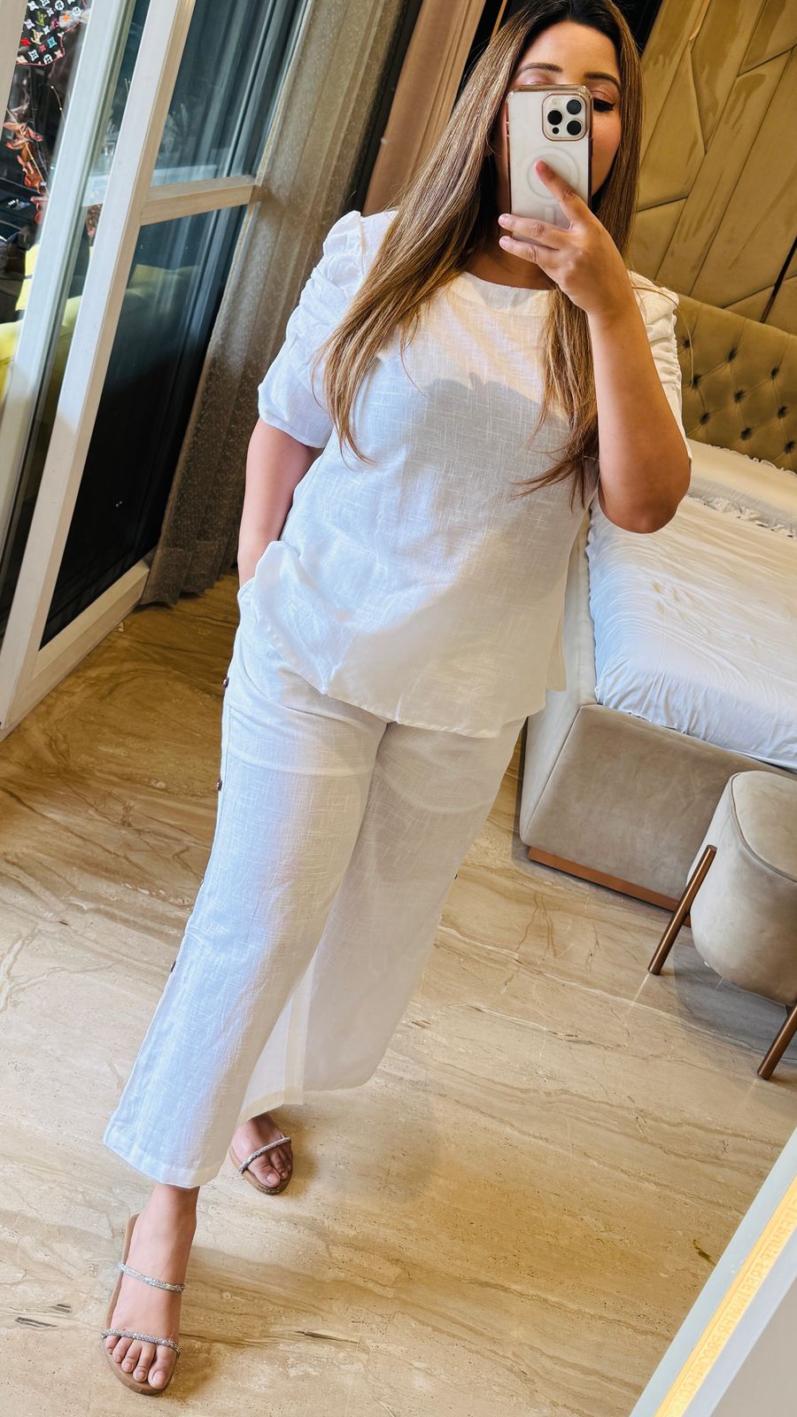 Power Slub Cotton Co-ord (White)