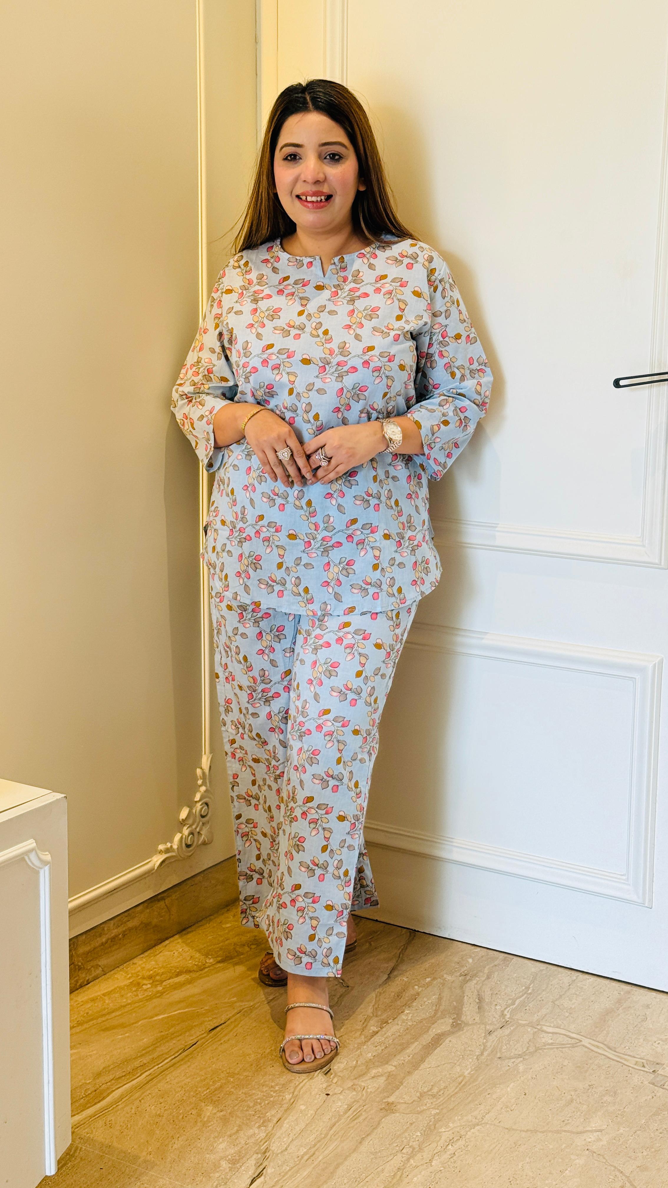 Pocket Bloom Co-ord Set (Blue)