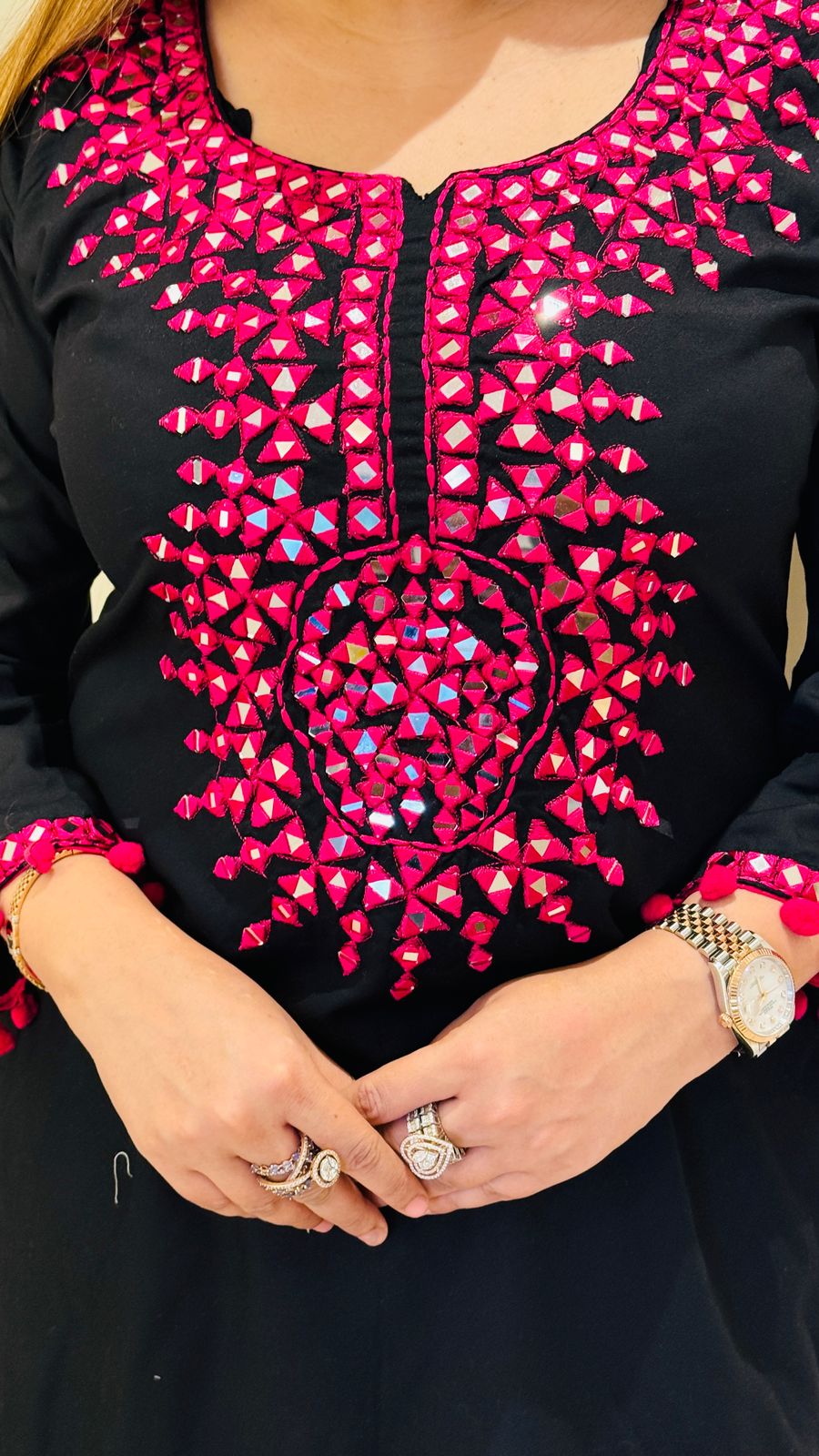 Mirror Glow Rayon Cordset (Black)