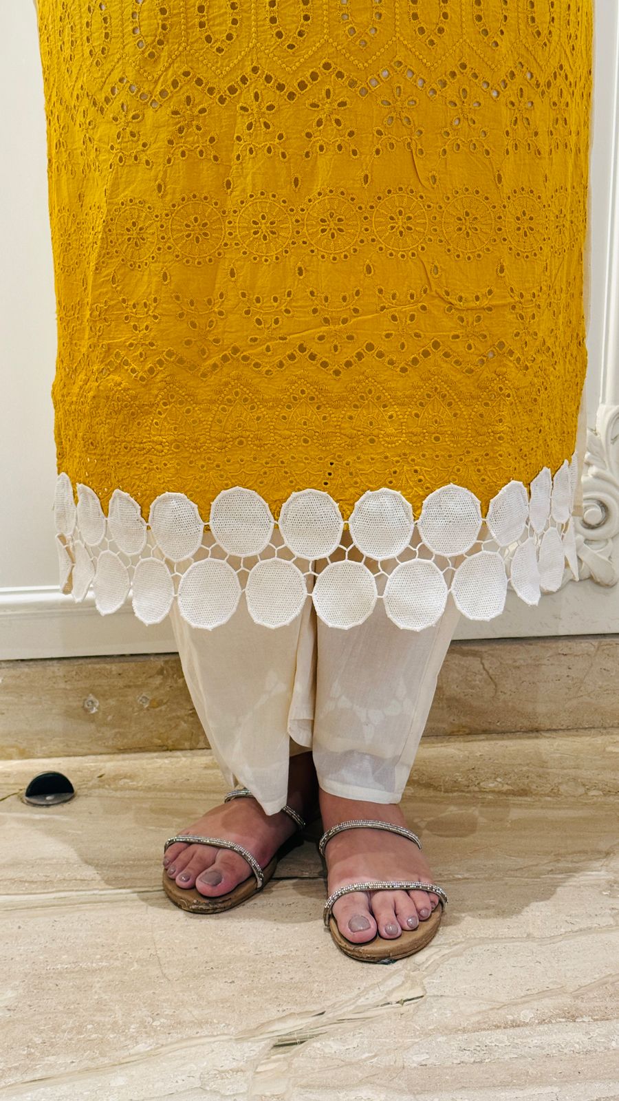 Ombre Elegance Schiffli Set (Yellow)