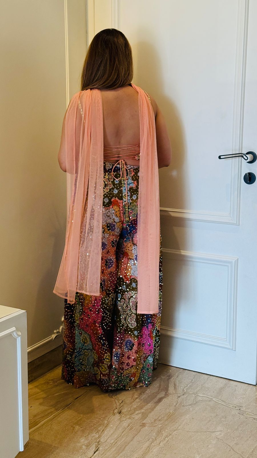 Multicolor Sequin Indo-Western Set