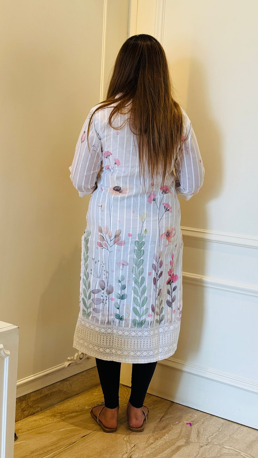 Aarvi Elegant Handcrafted Kurta (Baby Pink)