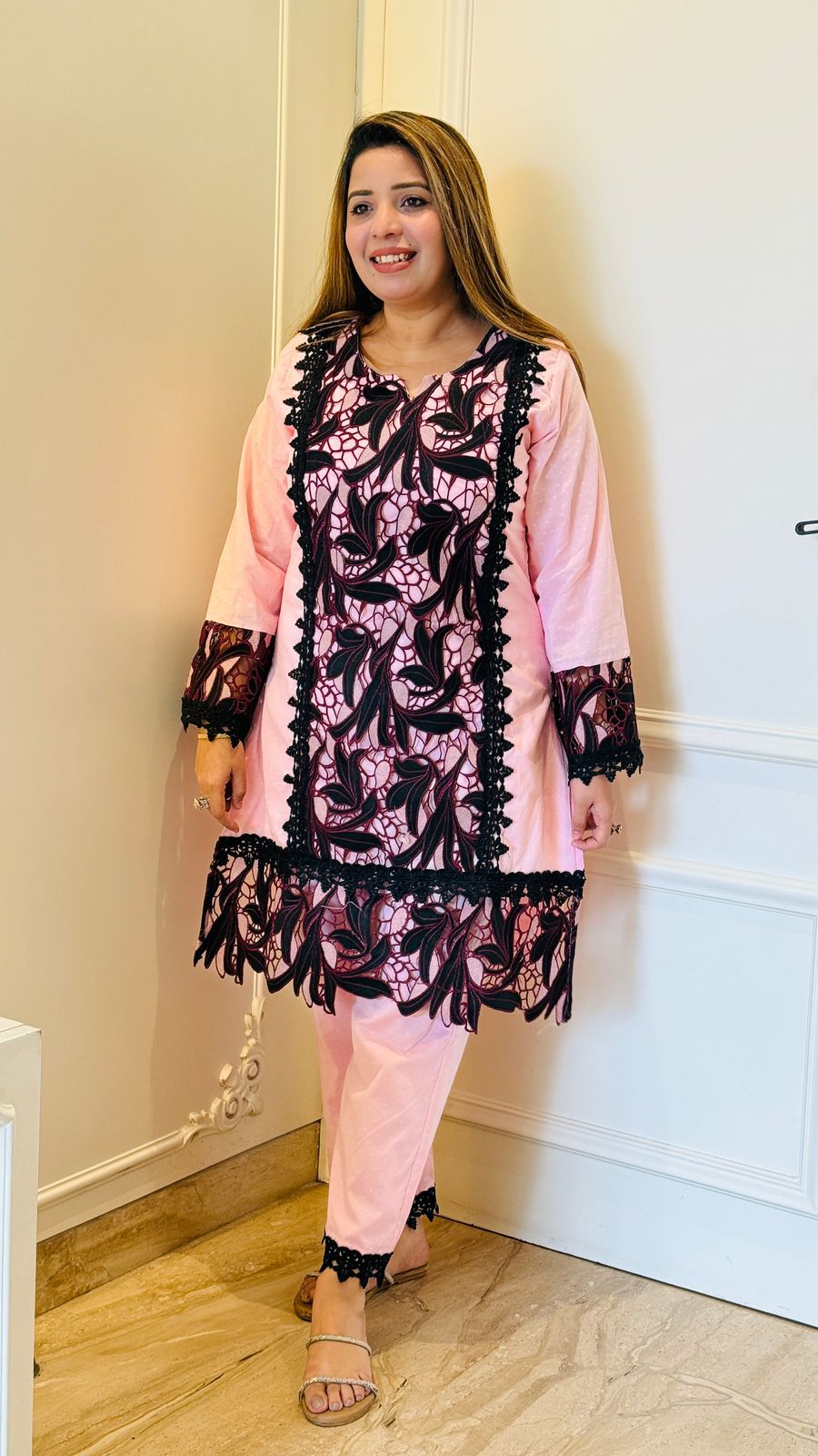 Zarina Lace Ensemble -  Pink