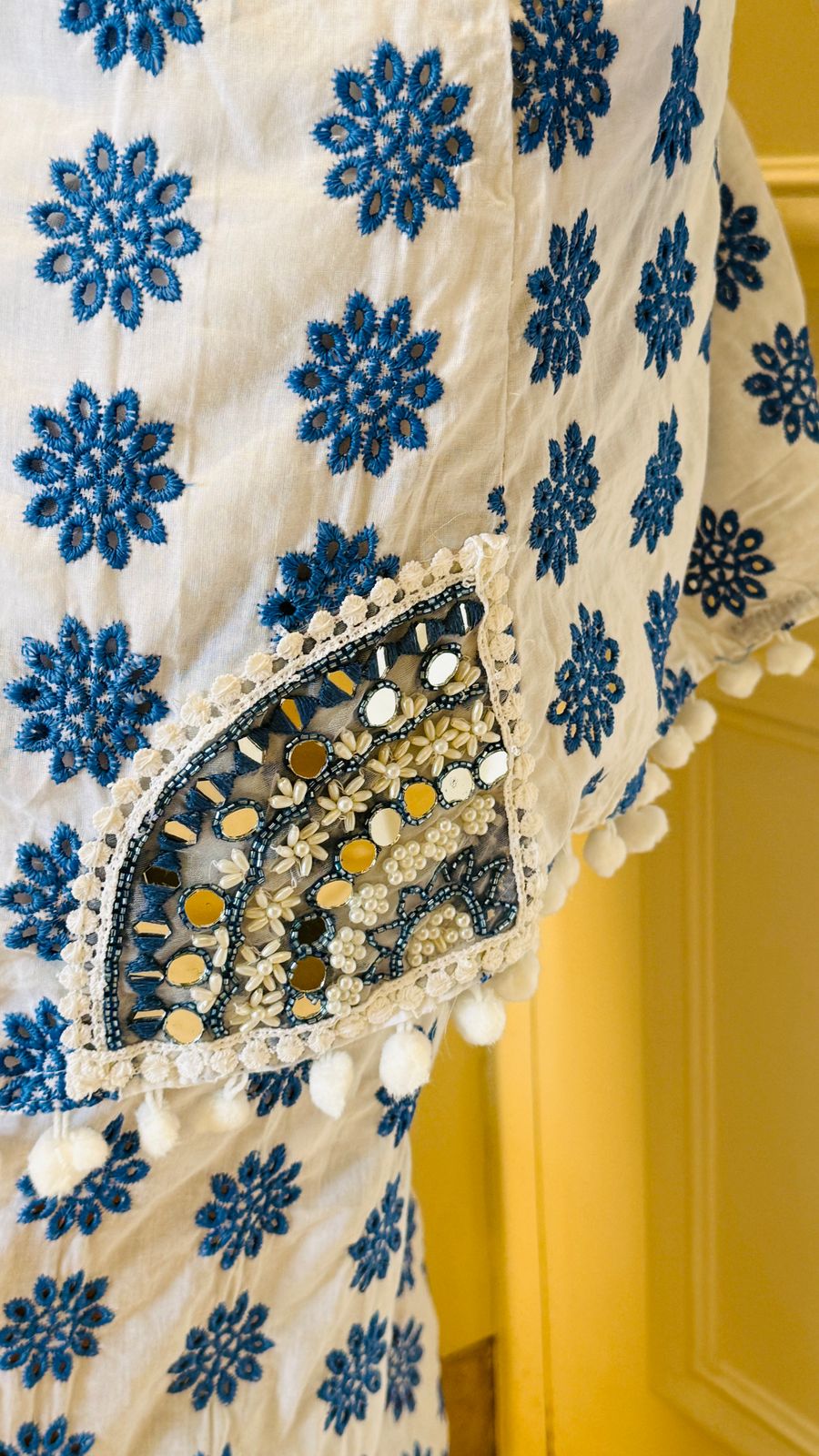 Gul-E-Nakshi Cord Set- Royal Blue