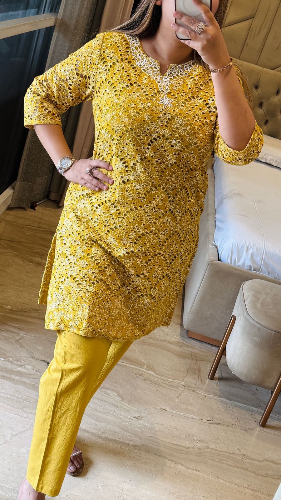 Ariya Schiffli Charm (Yellow)