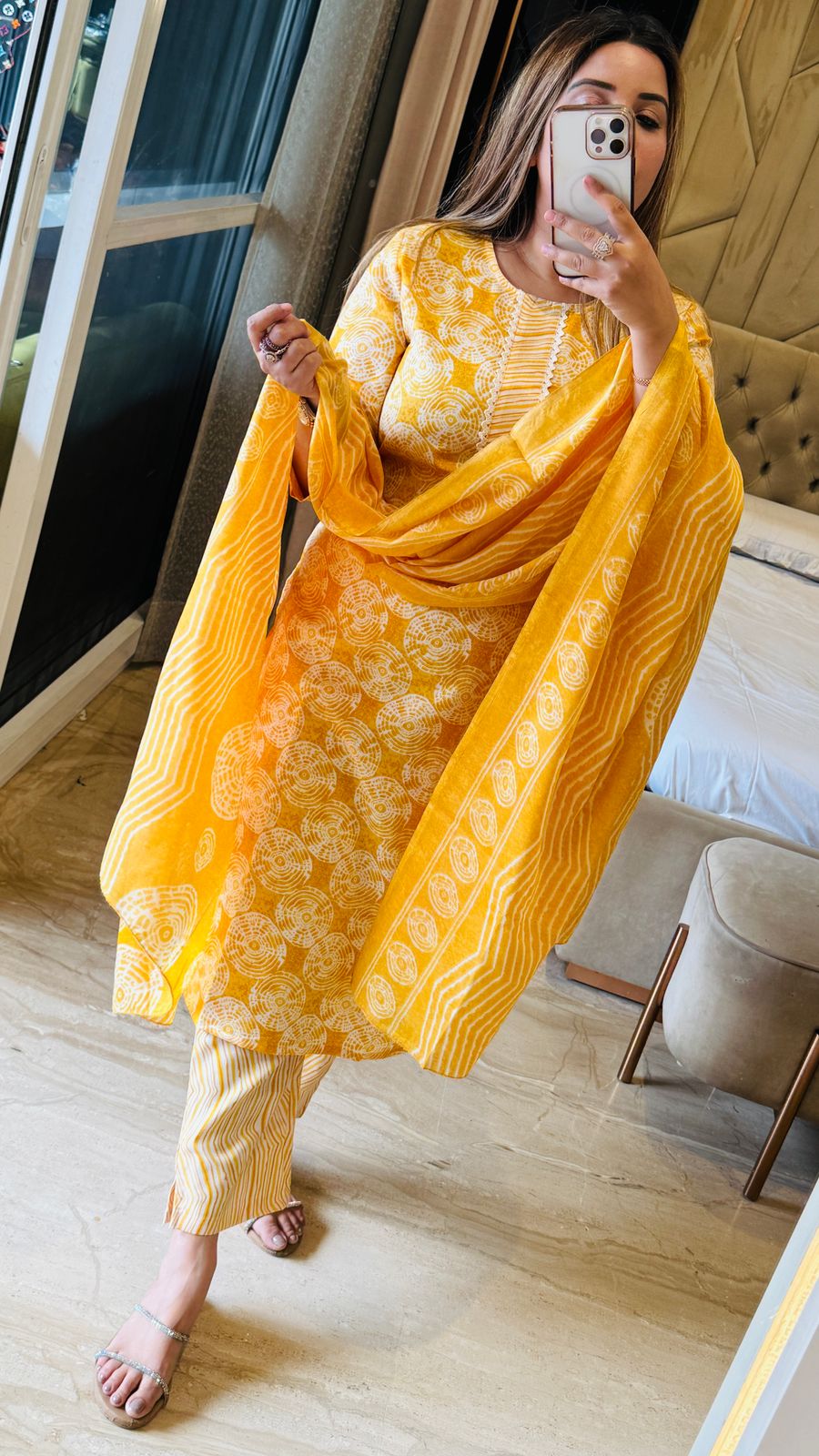 BloomEase Cotton Suit Set (Pink, Yellow)