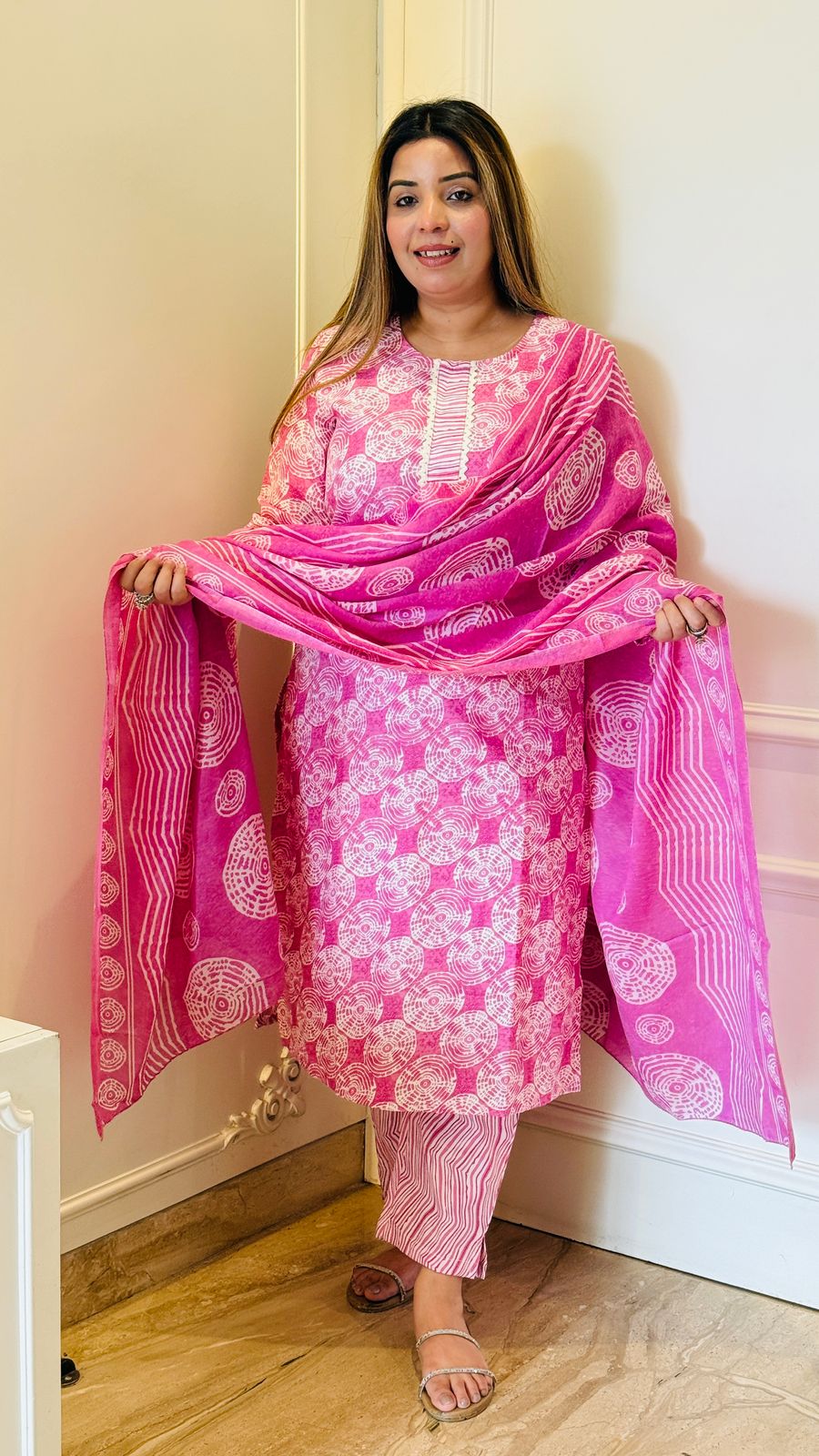 BloomEase Cotton Suit Set (Pink, Yellow)