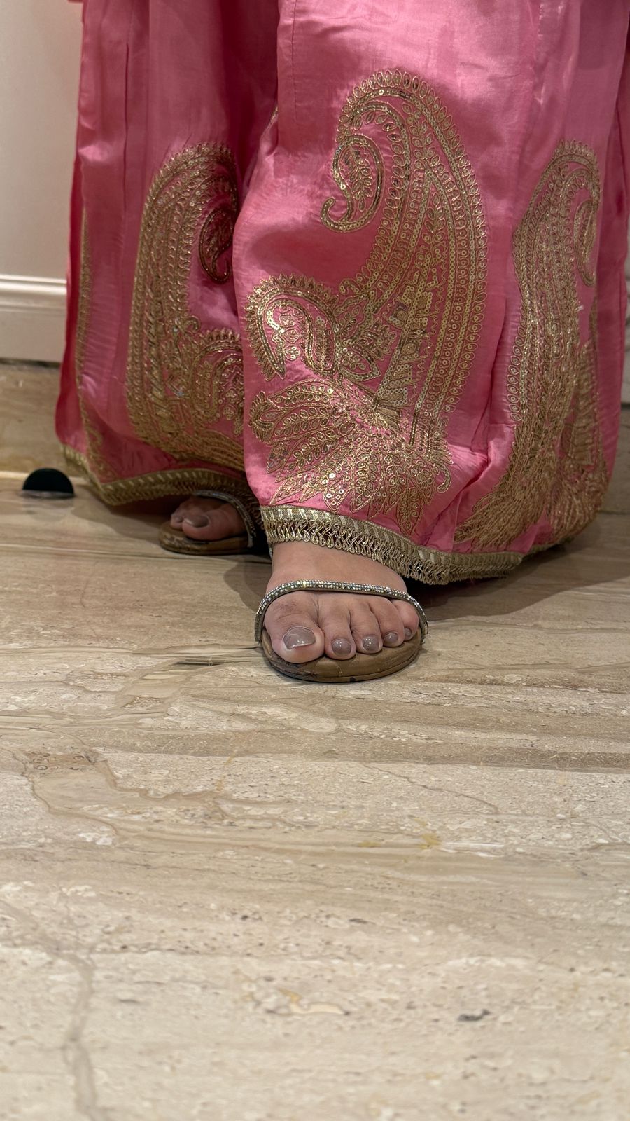 Shimmer Luxe Plazo Set - Yellow, Pink