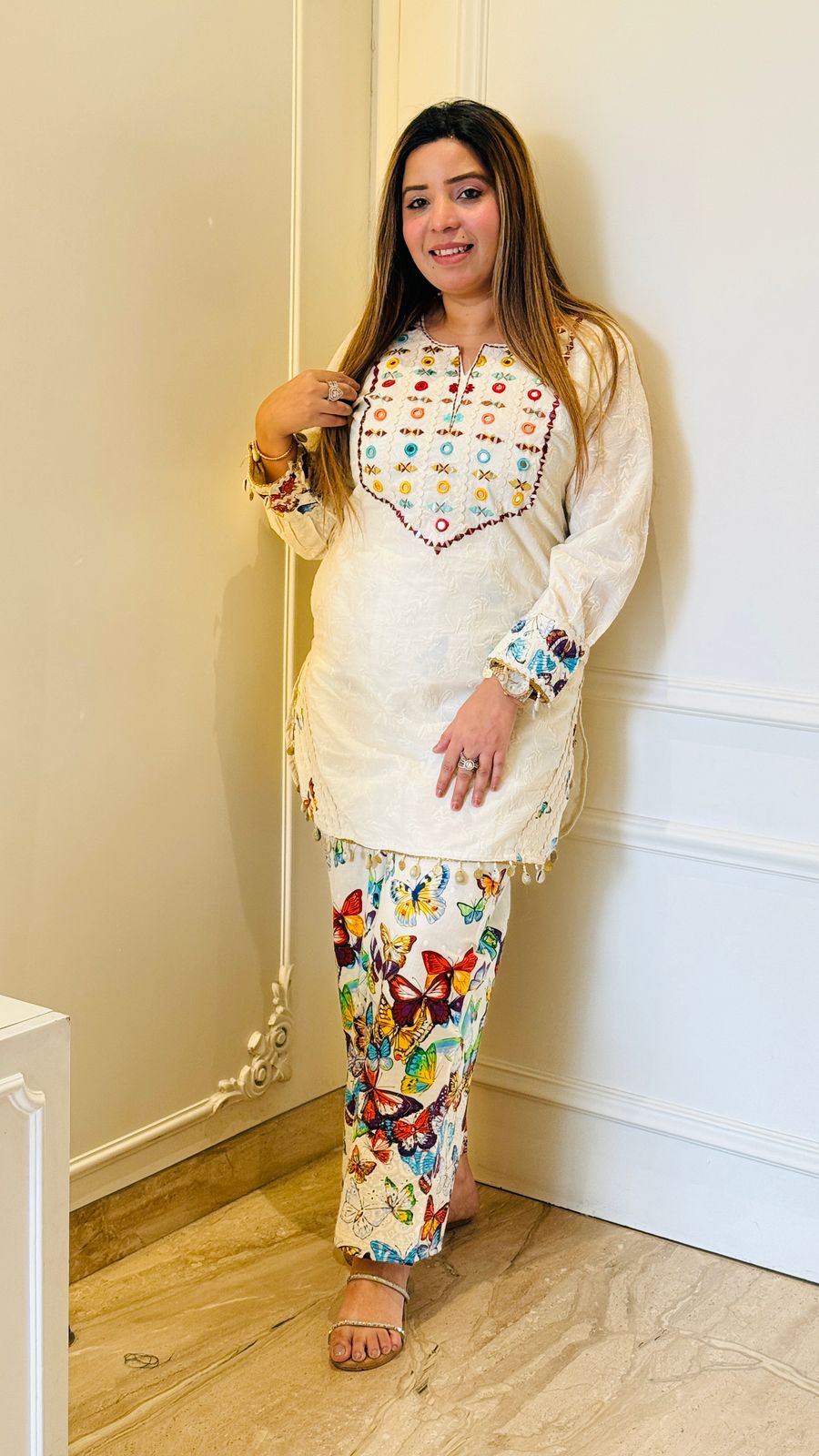 Mira Schiffli Cordset (White)