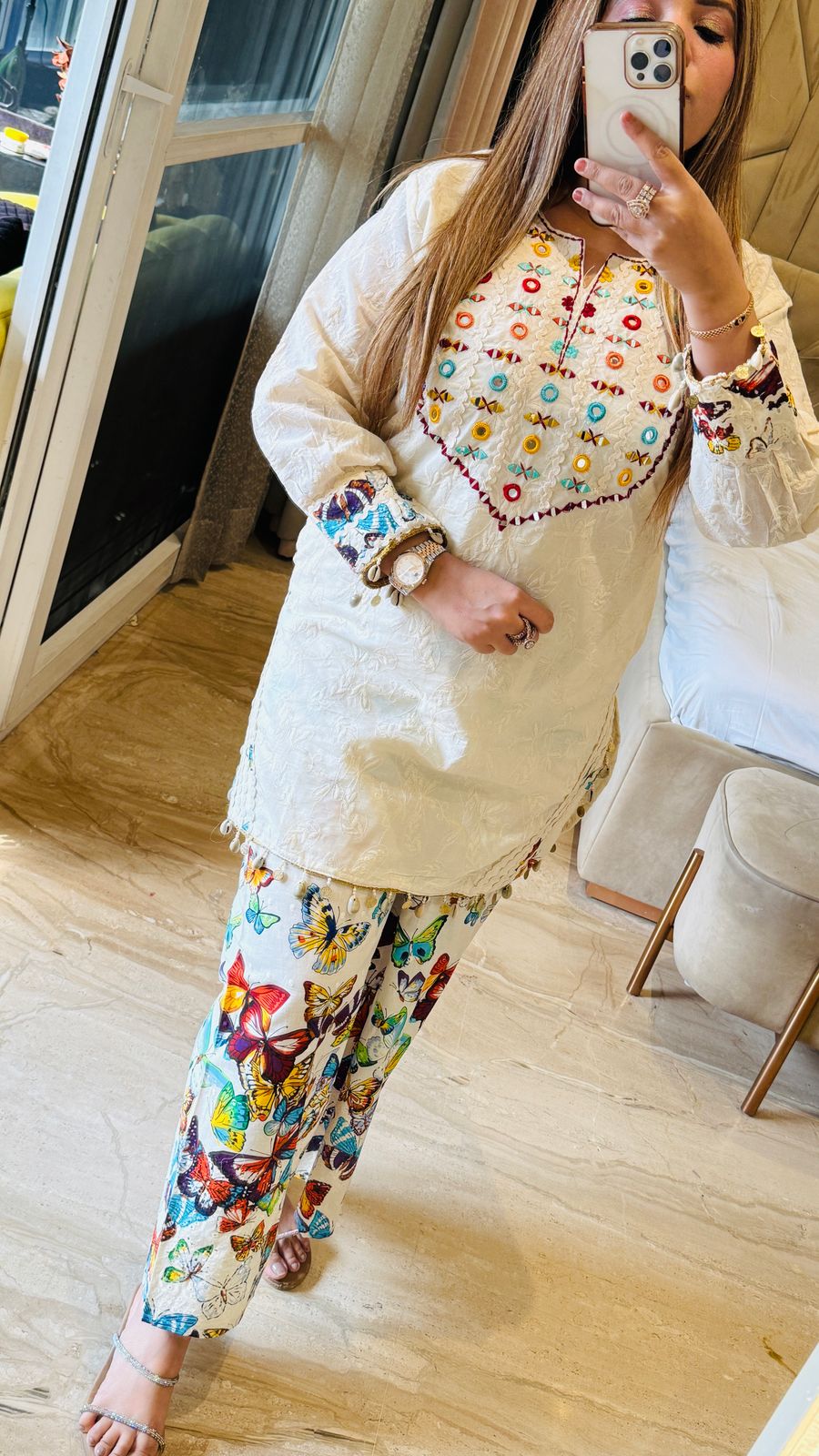 Mira Schiffli Cordset (White)