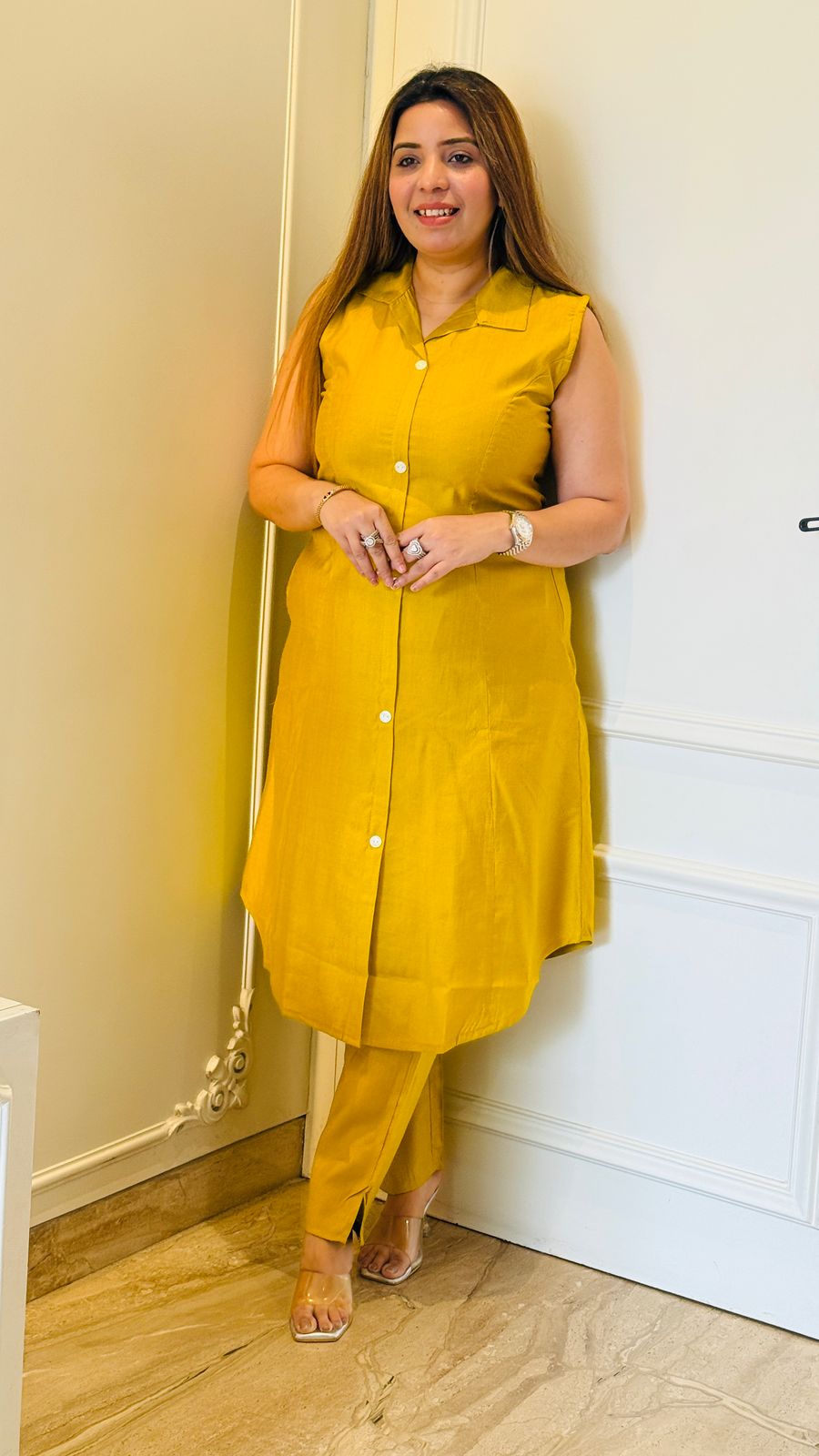 Cotton A-Line Cordset- Red, Purple, Yellow, Mustard, Sky Blue, Grey, Pink, Black