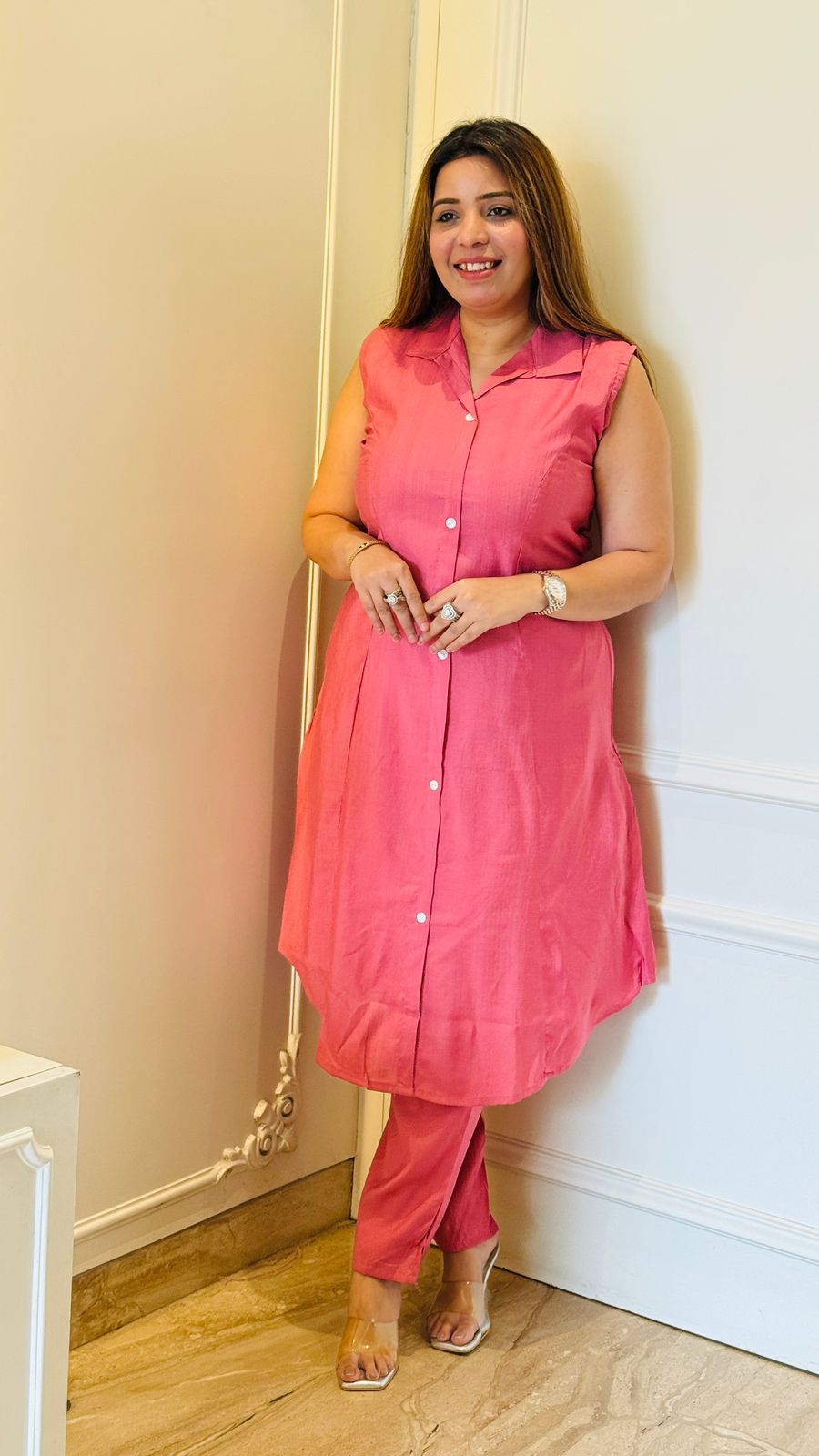 Cotton A-Line Cordset- Red, Purple, Yellow, Mustard, Sky Blue, Grey, Pink, Black