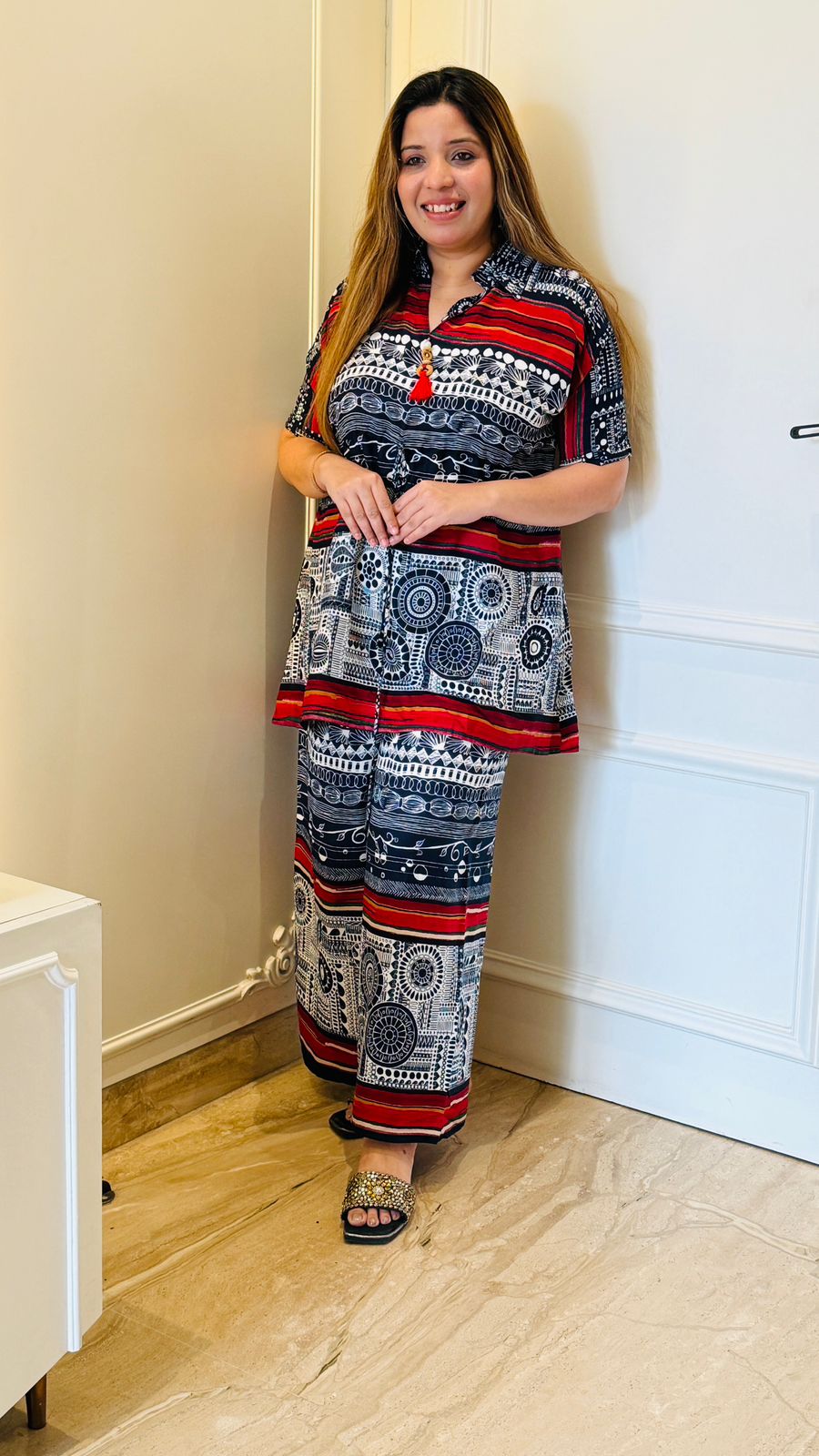 Aira Kaftan Set- Grey