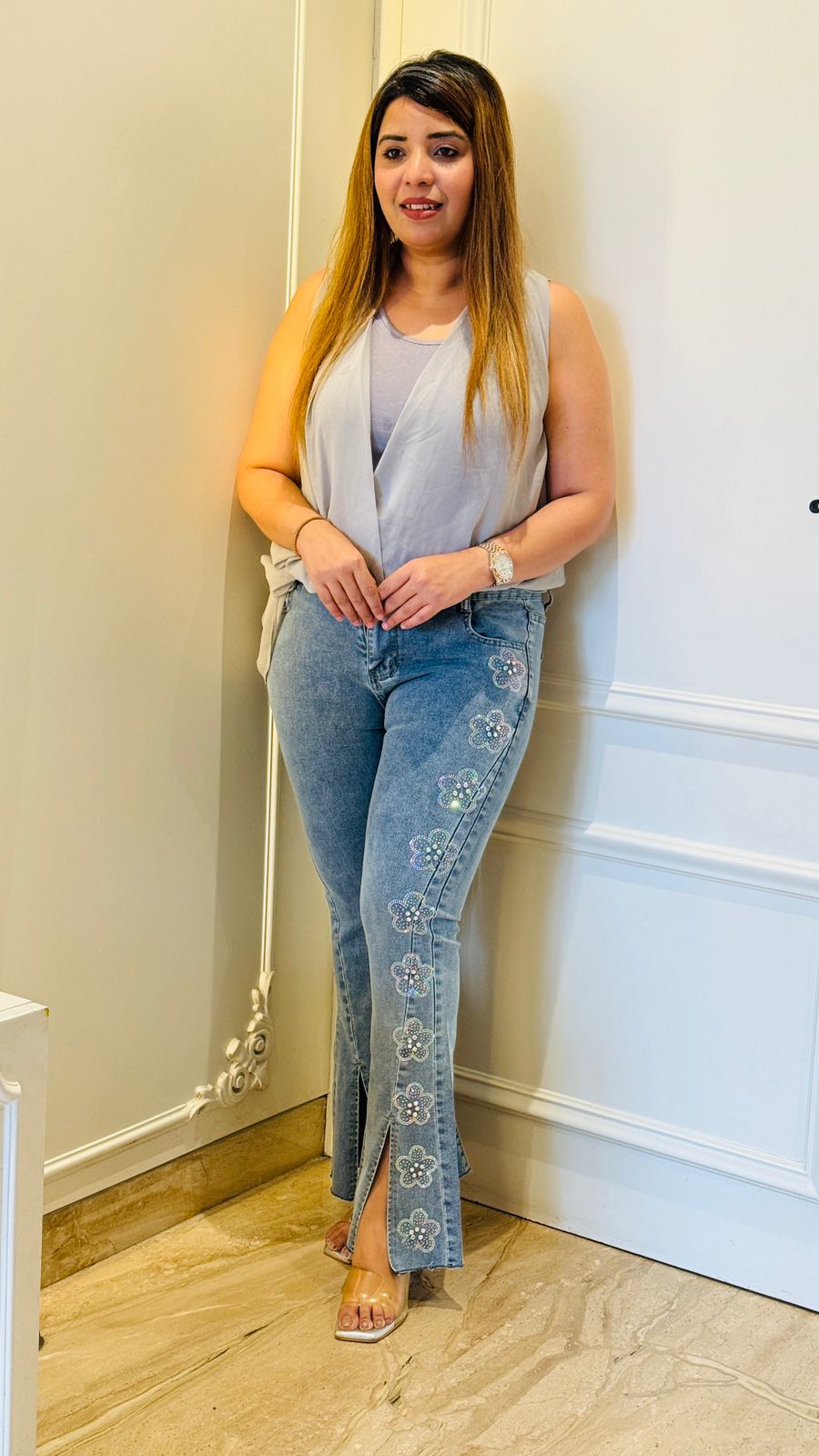 LuxeShine Embellished Denim