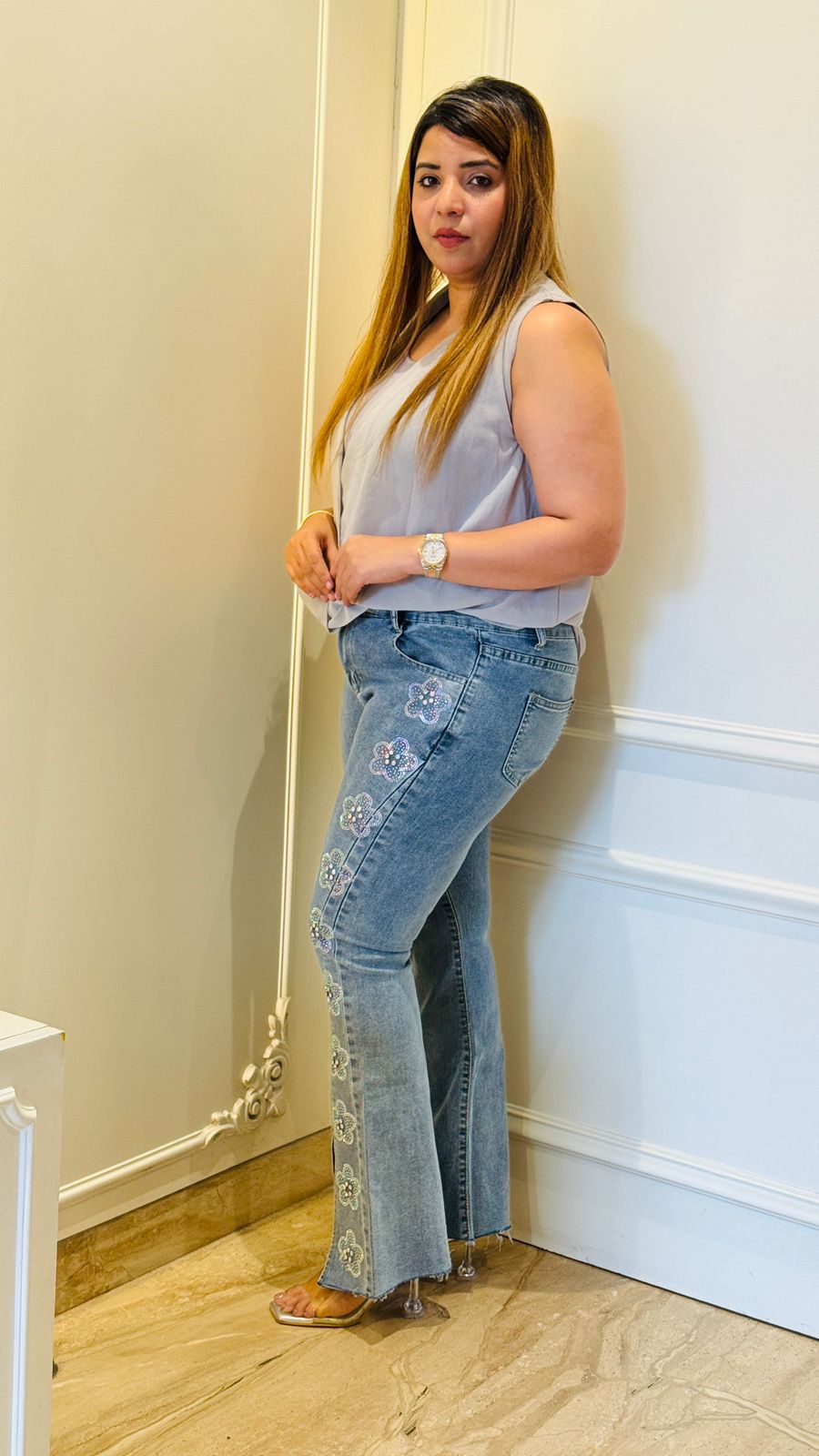 LuxeShine Embellished Denim