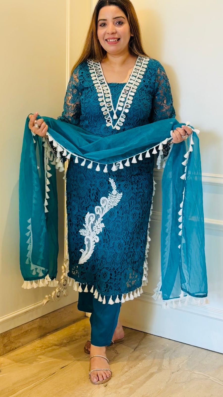 Lace Luxe Kroshia Ensemble- Blue