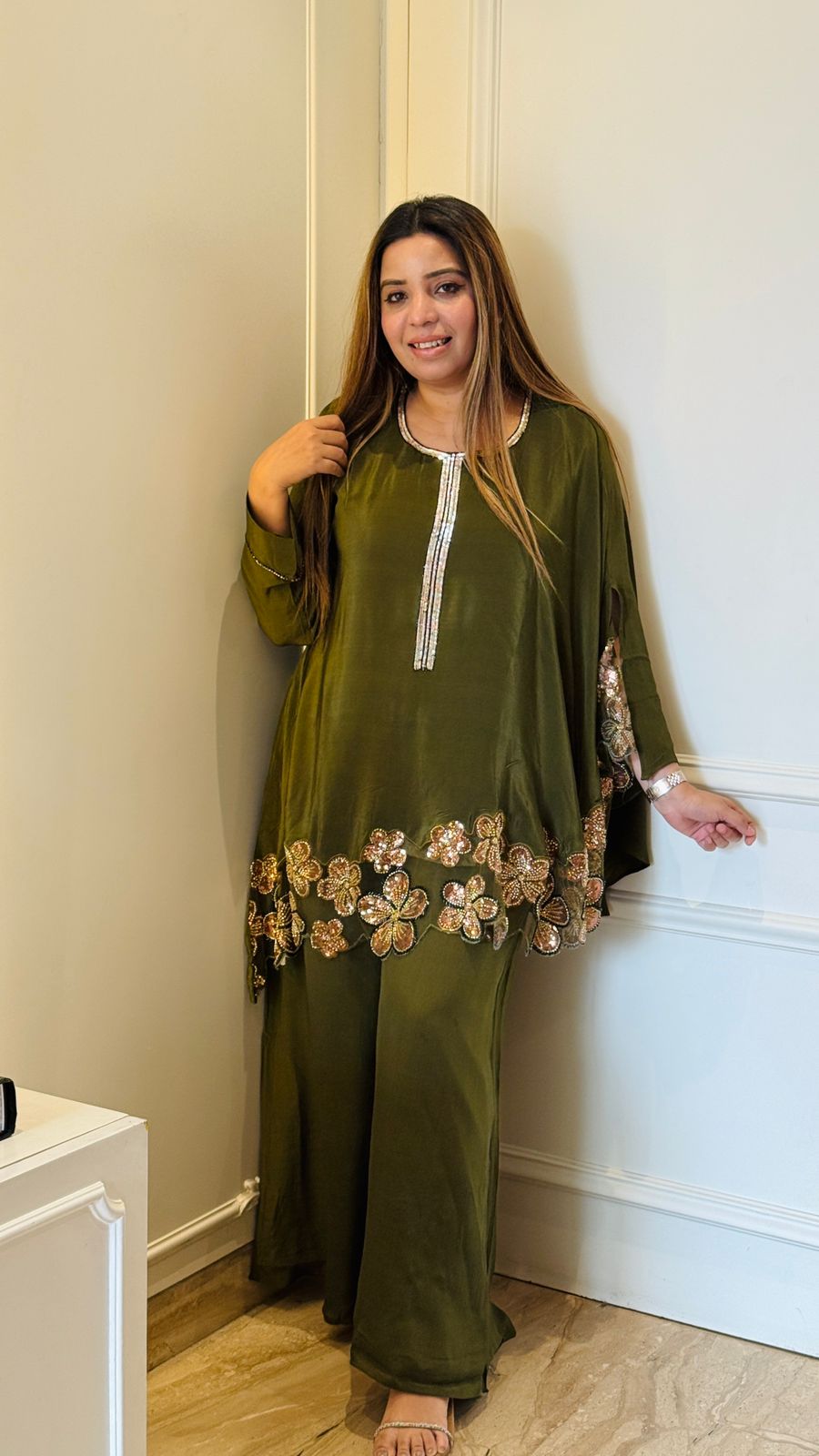 Zavrina Indo-Western Dress- Green