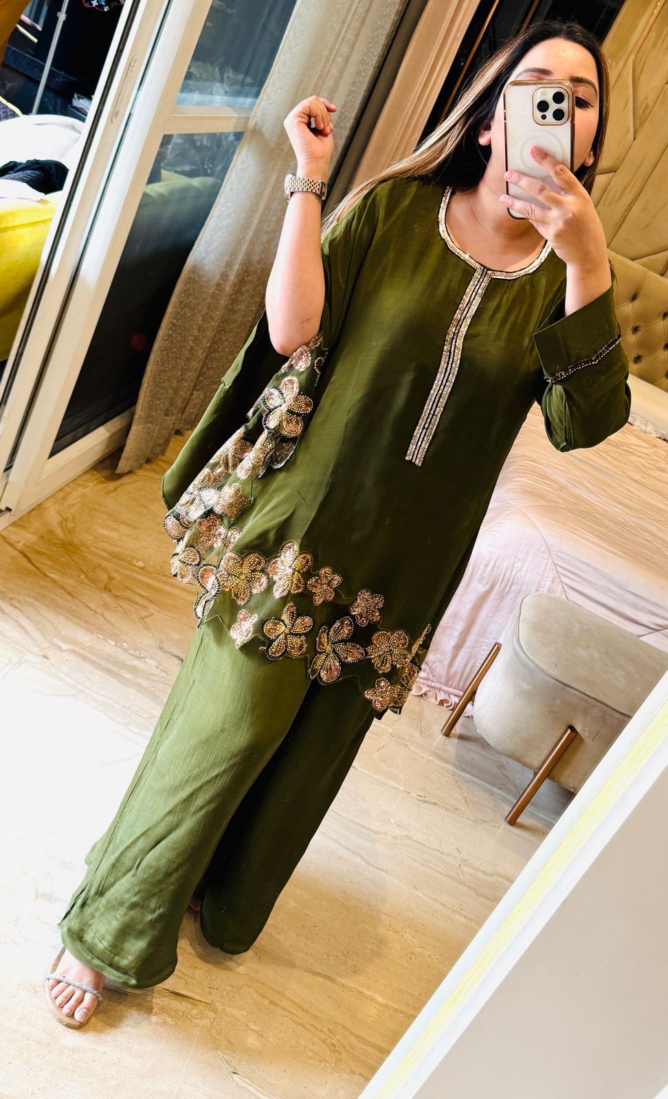 Zavrina Indo-Western Dress- Green