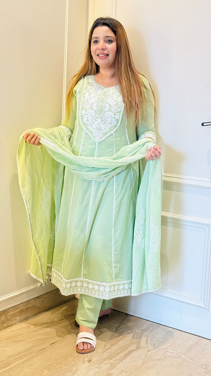 Sitara Anarkali Suit Set- Green, Purple, Pink