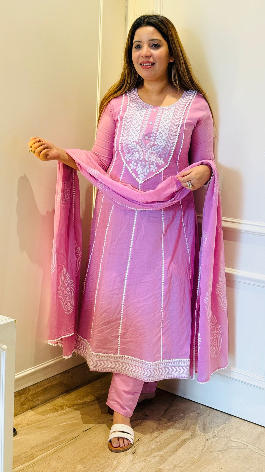 Sitara Anarkali Suit Set- Green, Purple, Pink