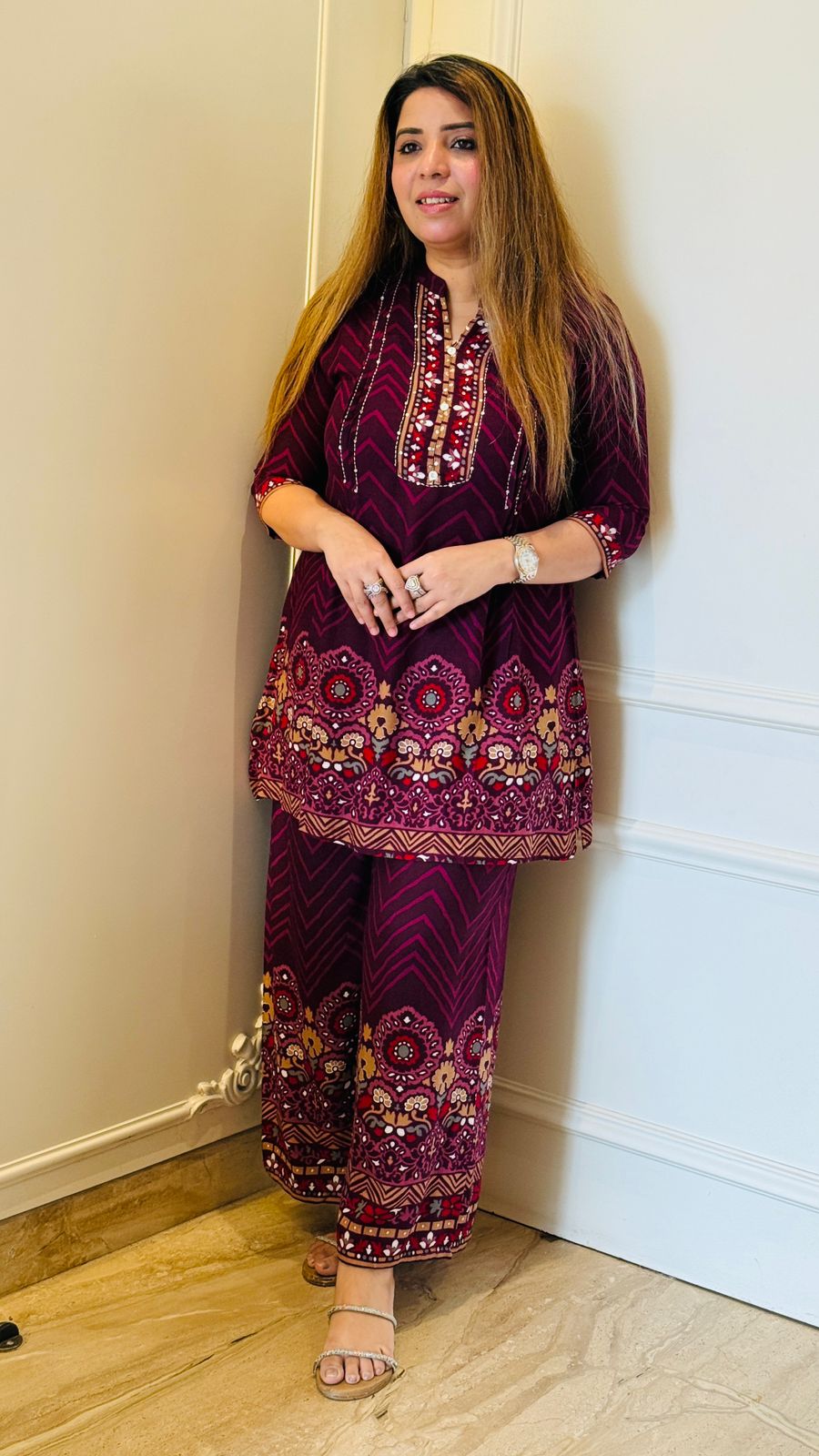 Aarvi Cordset- Purple, Blue