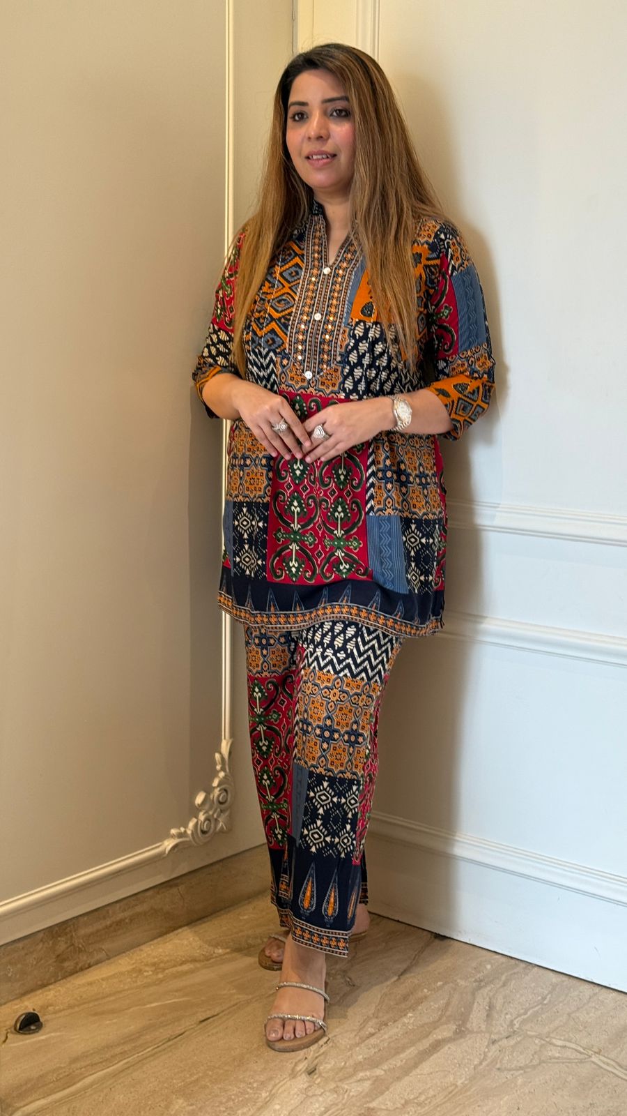 Kavya Katha Cordset- Orange