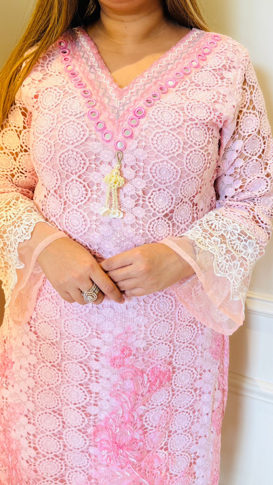 Kalvya Kroshia Suit Set- Pink