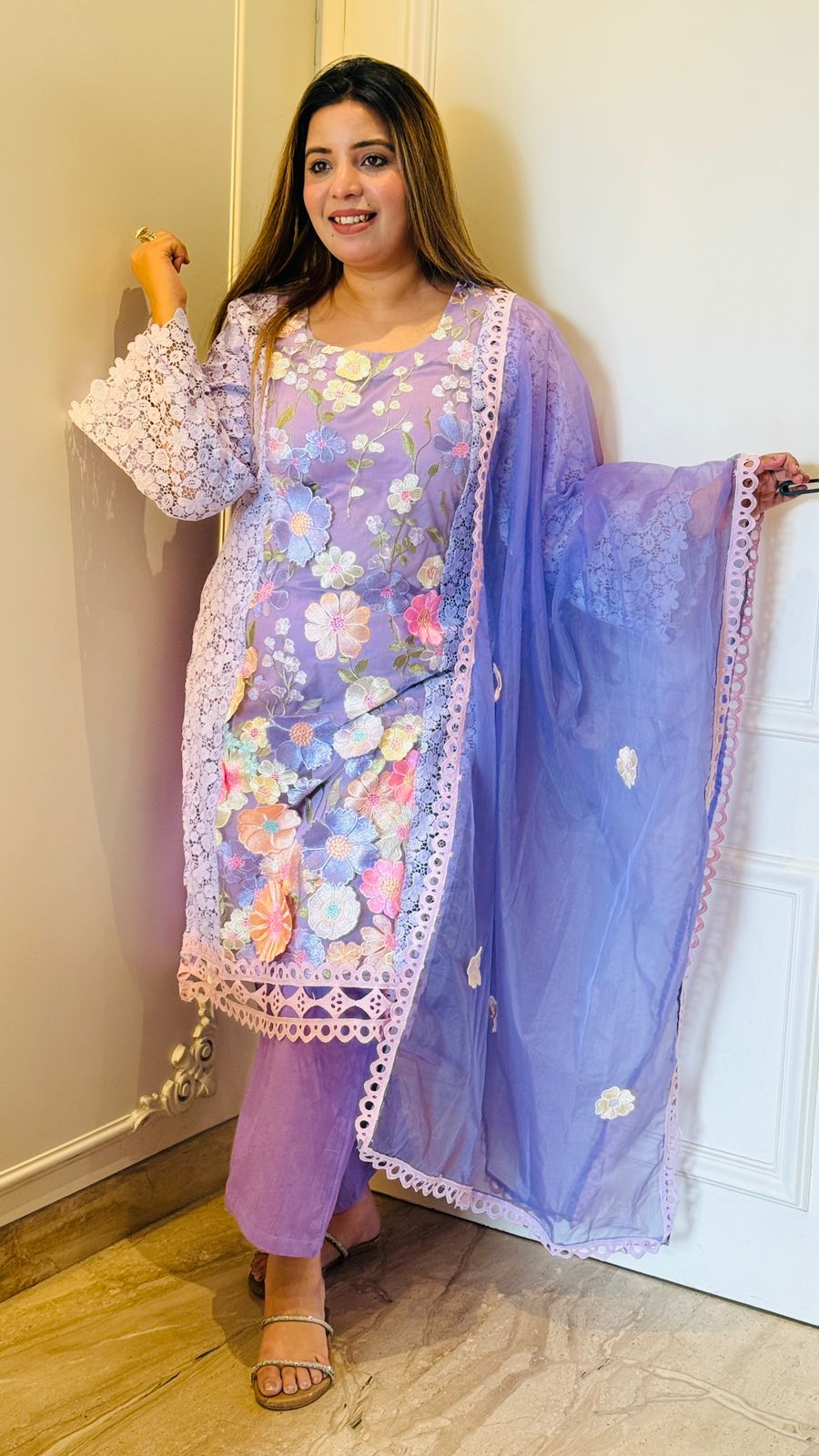 Inaaya Kroshia Suit- Purple